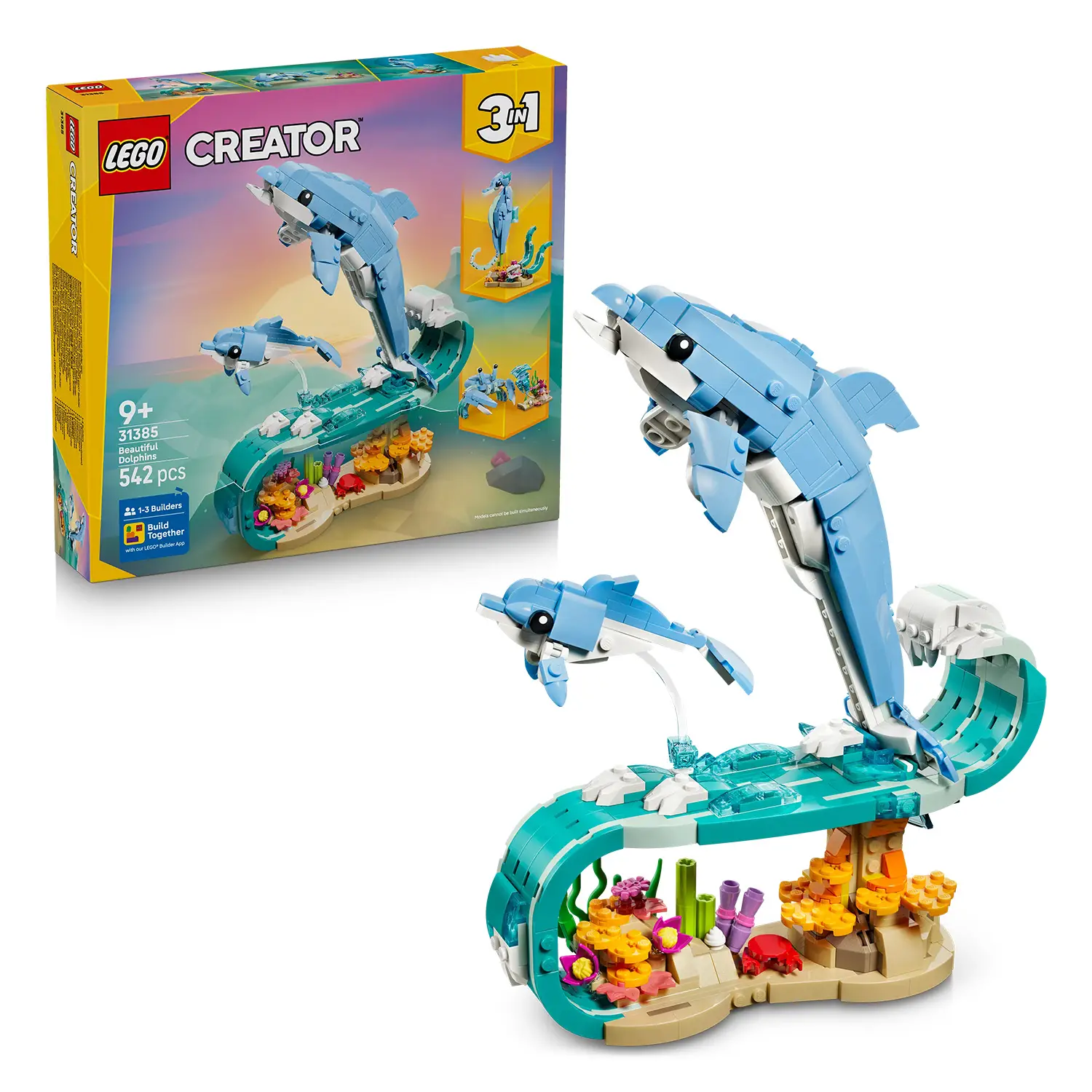 LEGO Creator 31385 Delfini 3 in 1 Animali Marini 9+ - lego