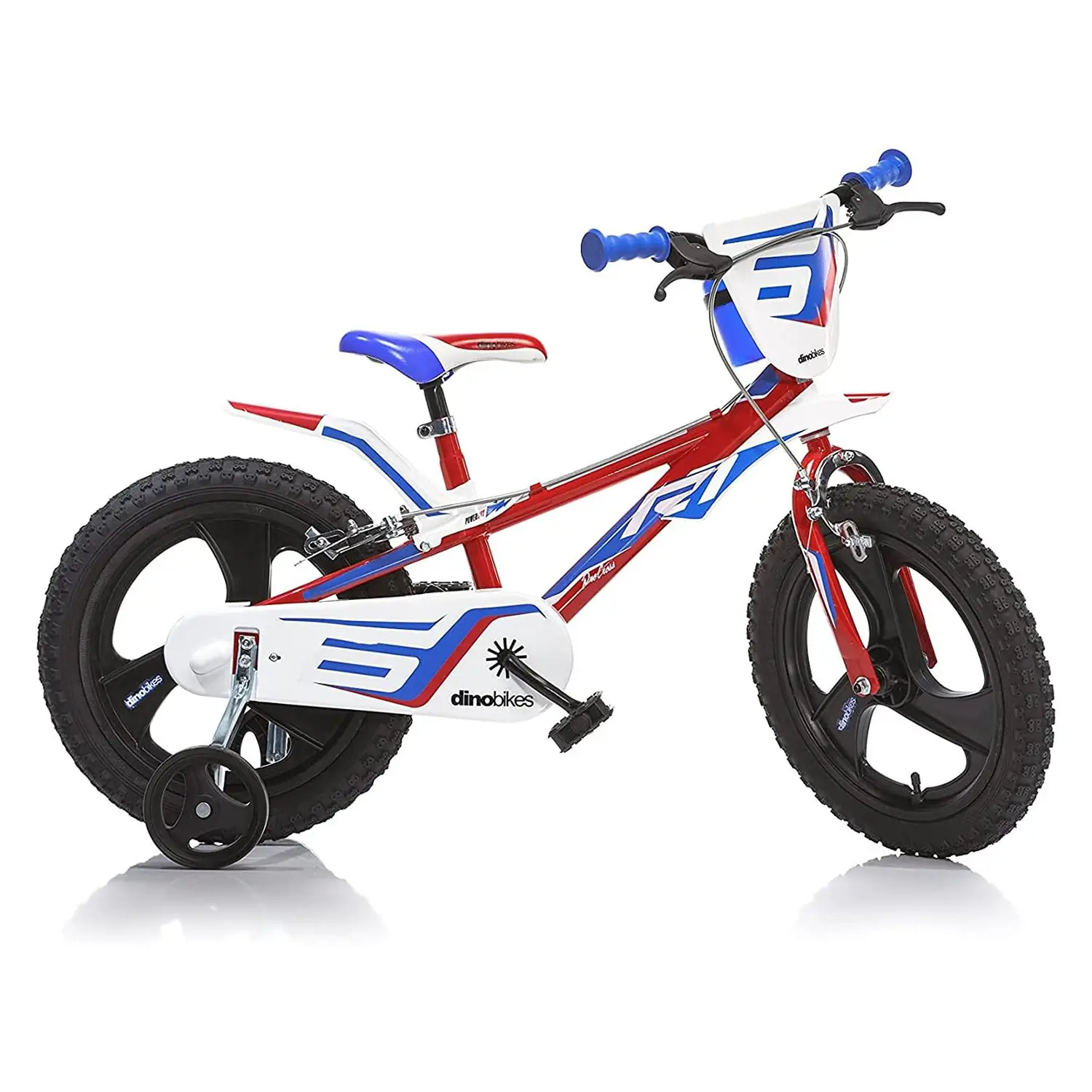 Bicicletta Bambino 4-7 Anni Bianco - Rosso - Blu Con Rotelline Stabilizzatrici 14 Pollici - biciclette bambini