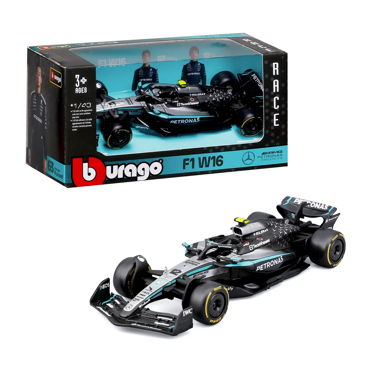 Auto 1:43 F1 Mercedes-Amg W16 #12 Andrea Kimi Antonelli WB - diecast