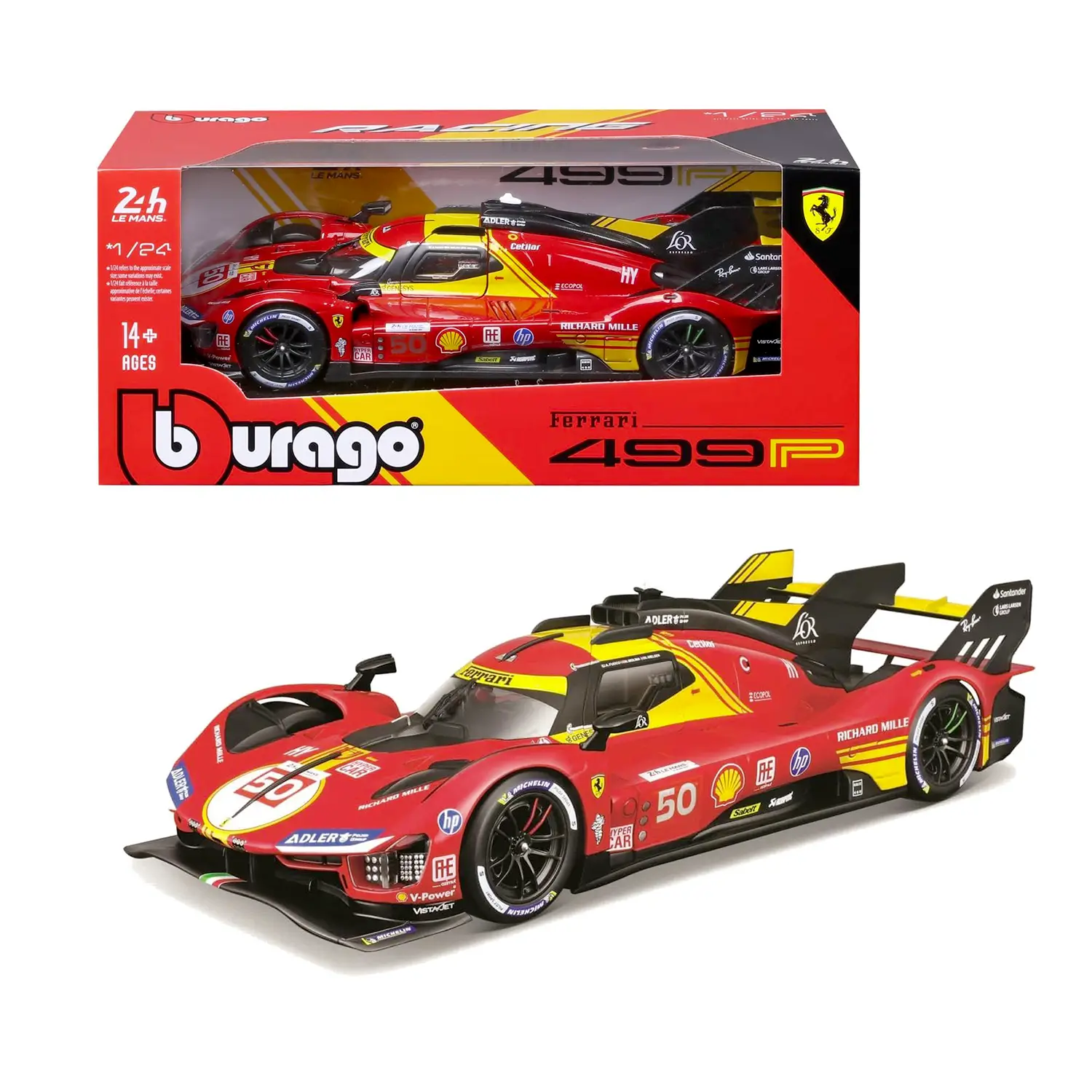 Auto 1:24 Ferrari 499P 24H Le Mans Champion 2024 #50 - diecast