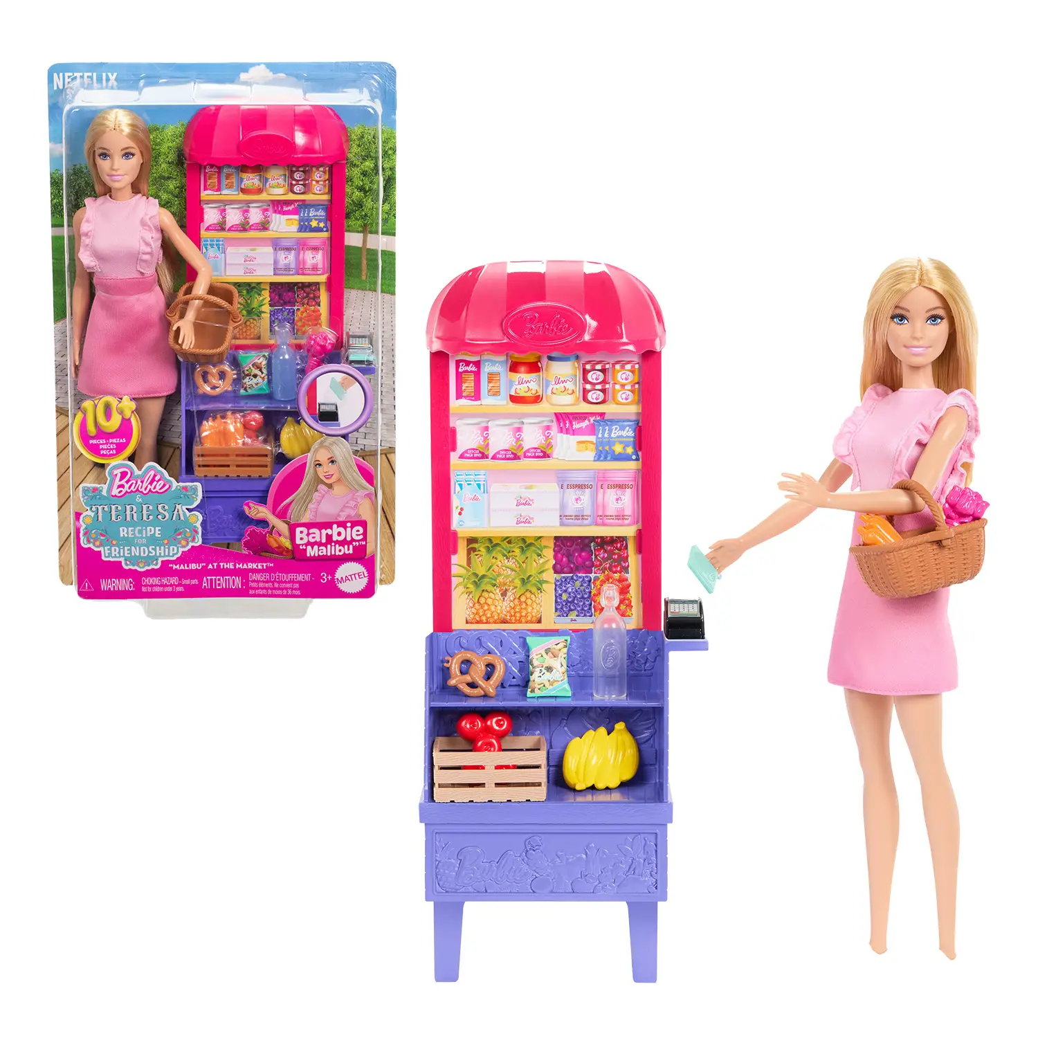 Barbie Malibu fa la Spesa con Bancarella e Accessori JCT05 - collezionabili bambina