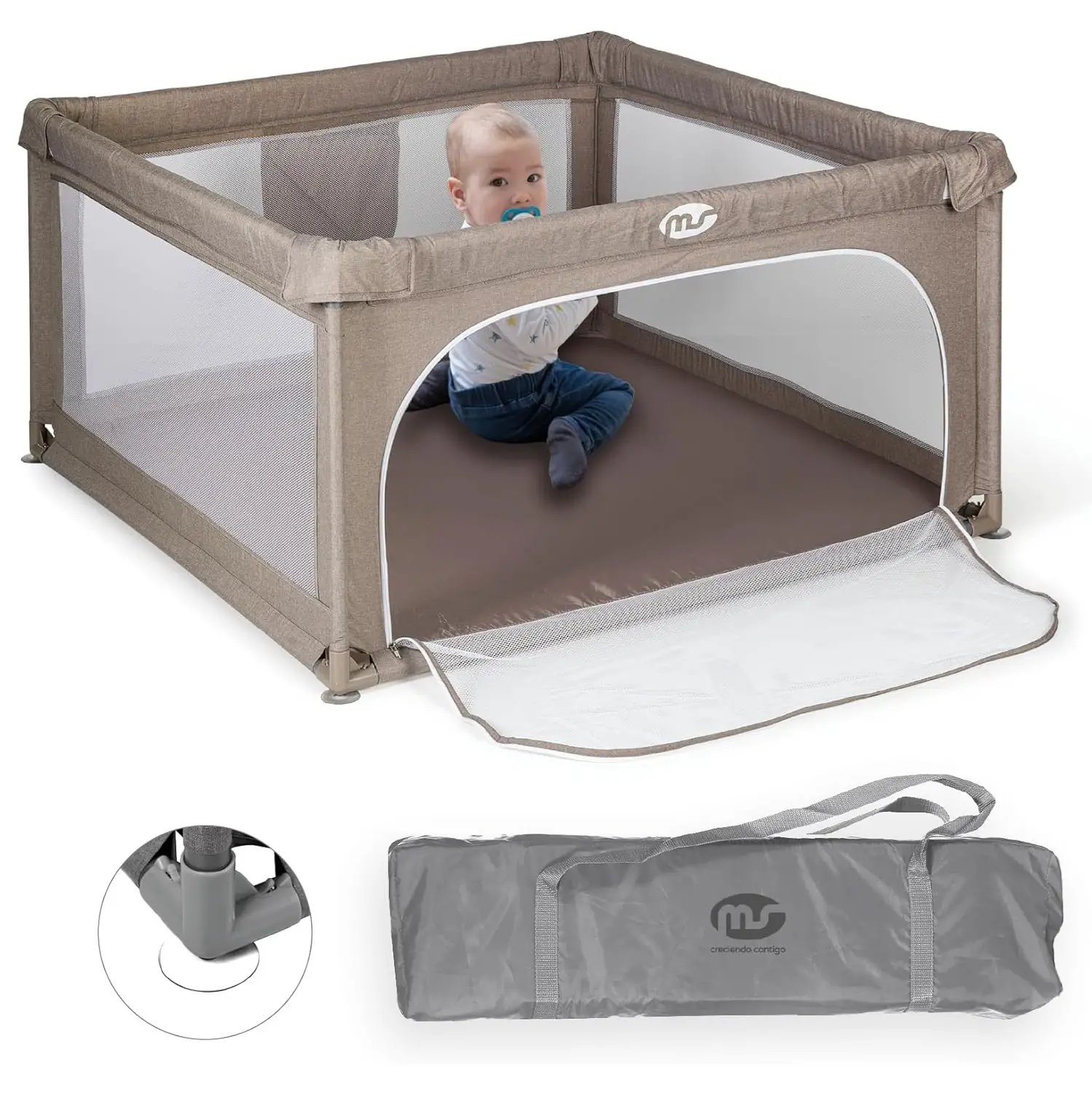 Box Recinto 120x120 L Beige Pieghevole - box