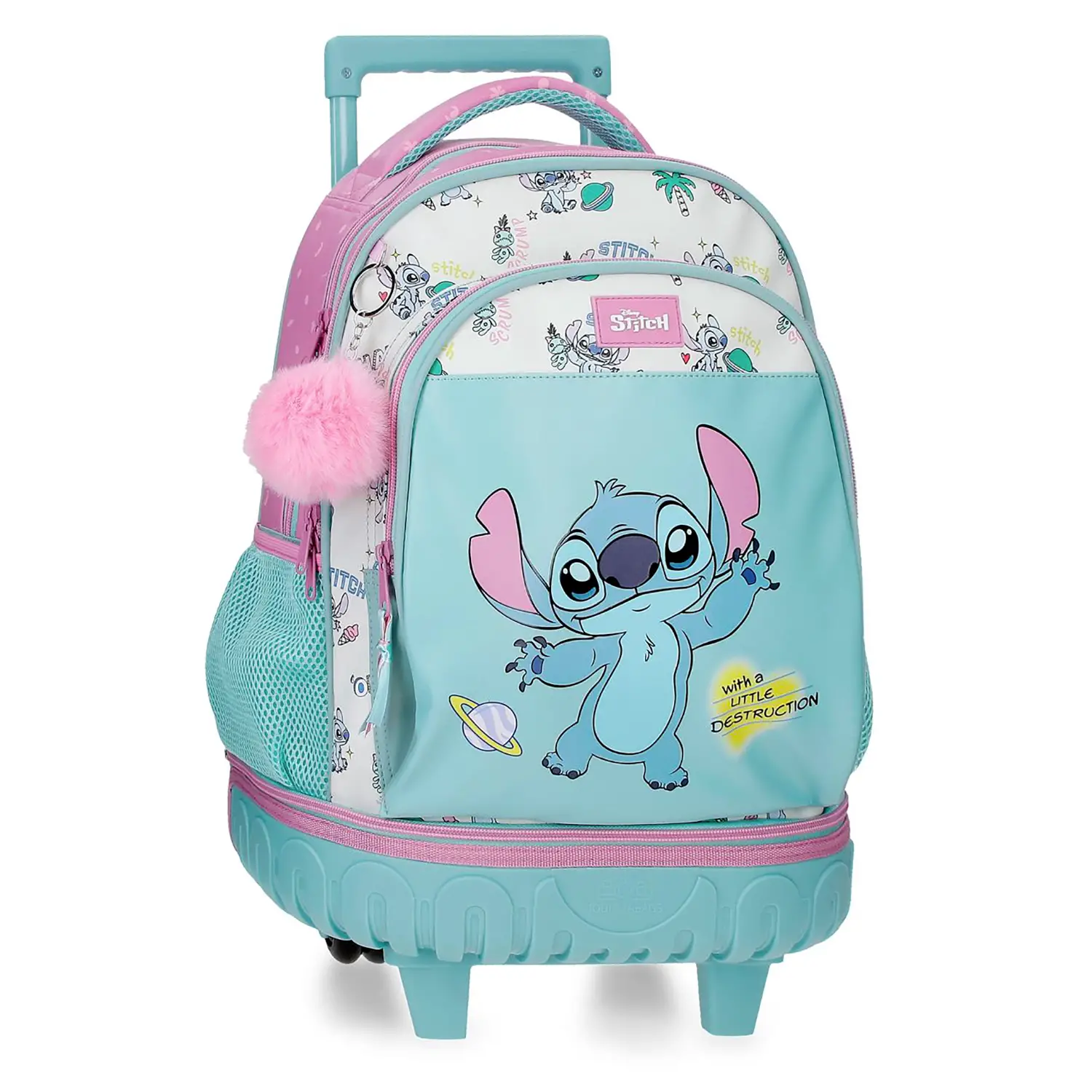 Stitch Little Destruction Zaino Con Carrellino 2 Ruote 45 Cm - valige e borse da viaggio