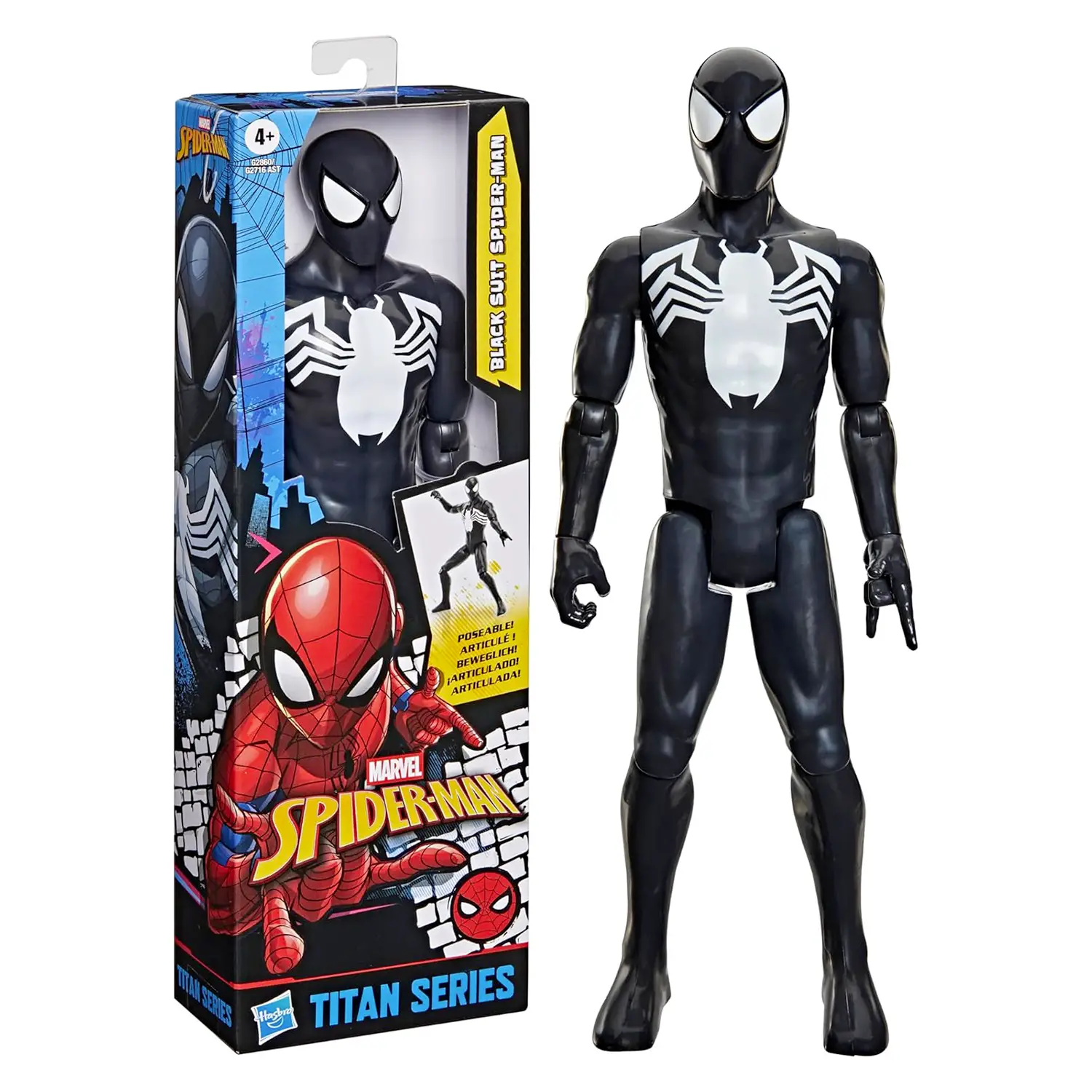 Spiderman Titan Series Personaggio Articolato 30 cm Black Suit Spiderman - action figures ed accessori