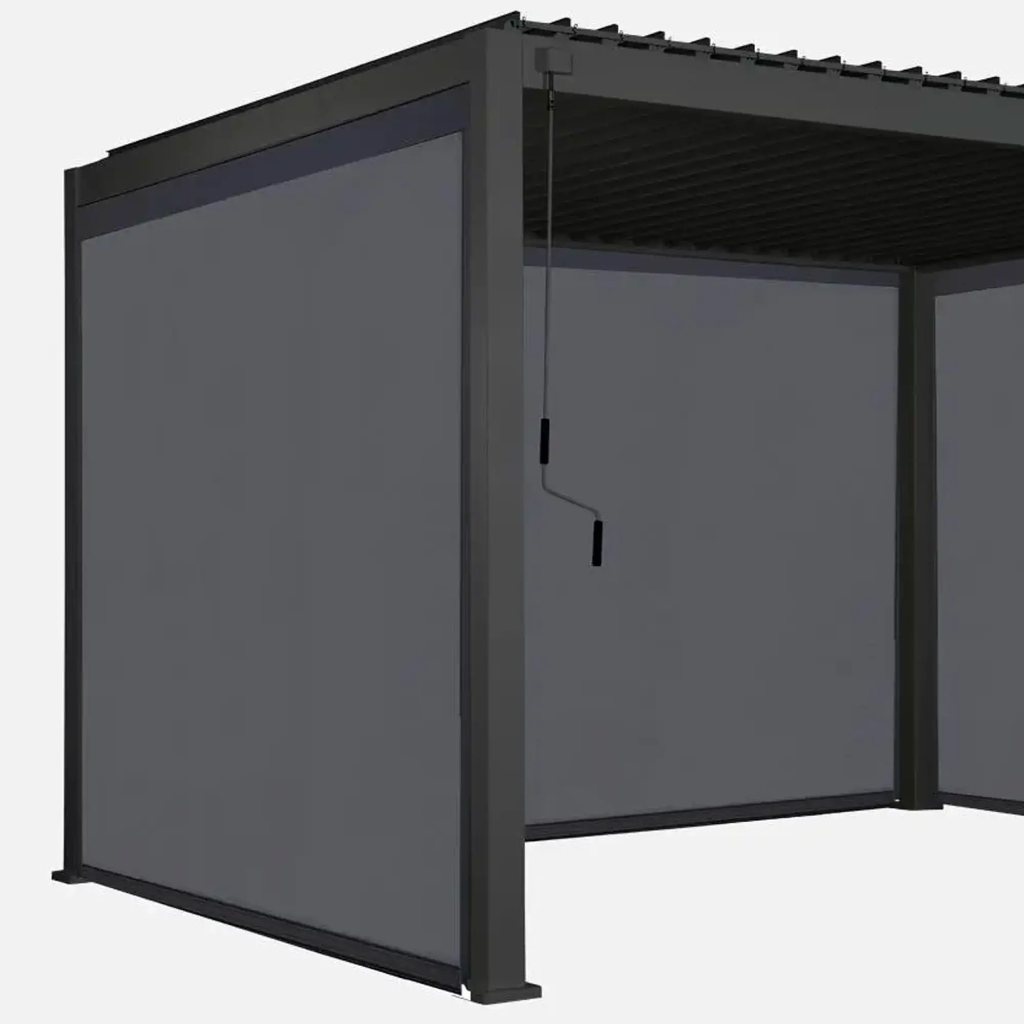 Tenda Oscurante Laterale in Textilene a Rullo da 2,8 Metri per Pergola Bioclimatica, Grigio - gazebi in ferro