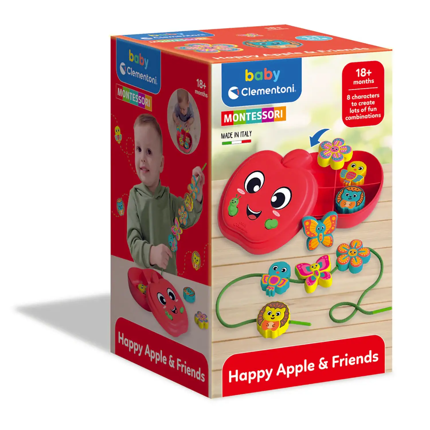 Happy Apple And Friends - Lacing Game Gioco Montessori - Primi giochi