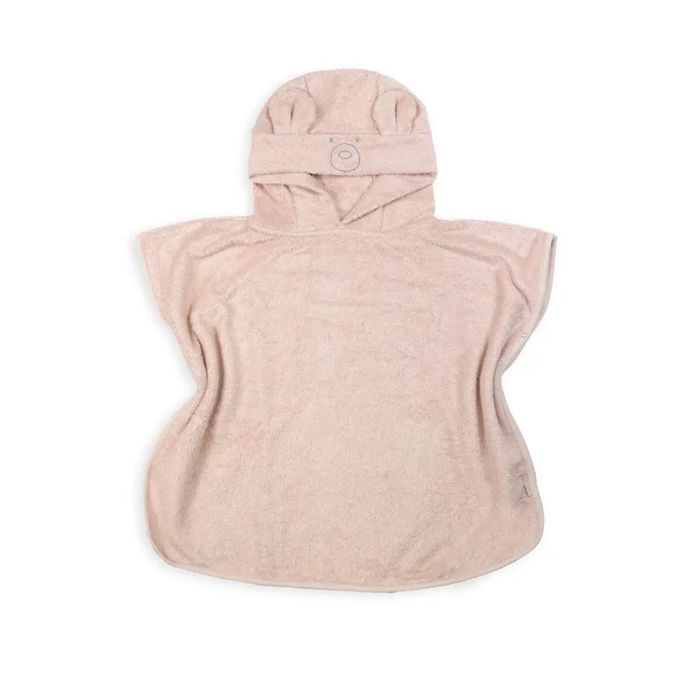 Poncho Accappatoio Bamboom in Spugna di Bambù – Warm Pink – Taglia 0-2 Anni - accappatoi