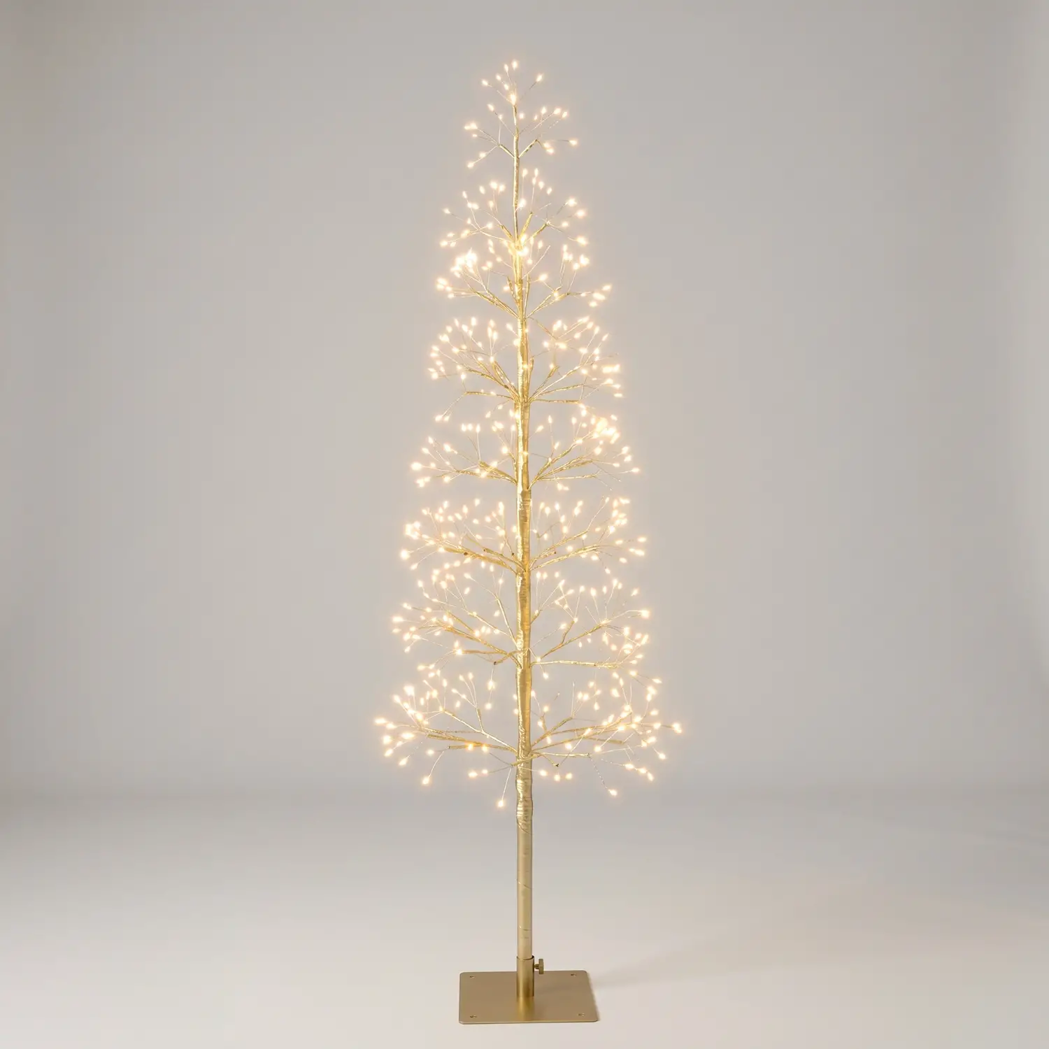 Albero di Natale Faggio Slim 438 LED, Altezza 90 cm, Finitura Oro - alberi led di design