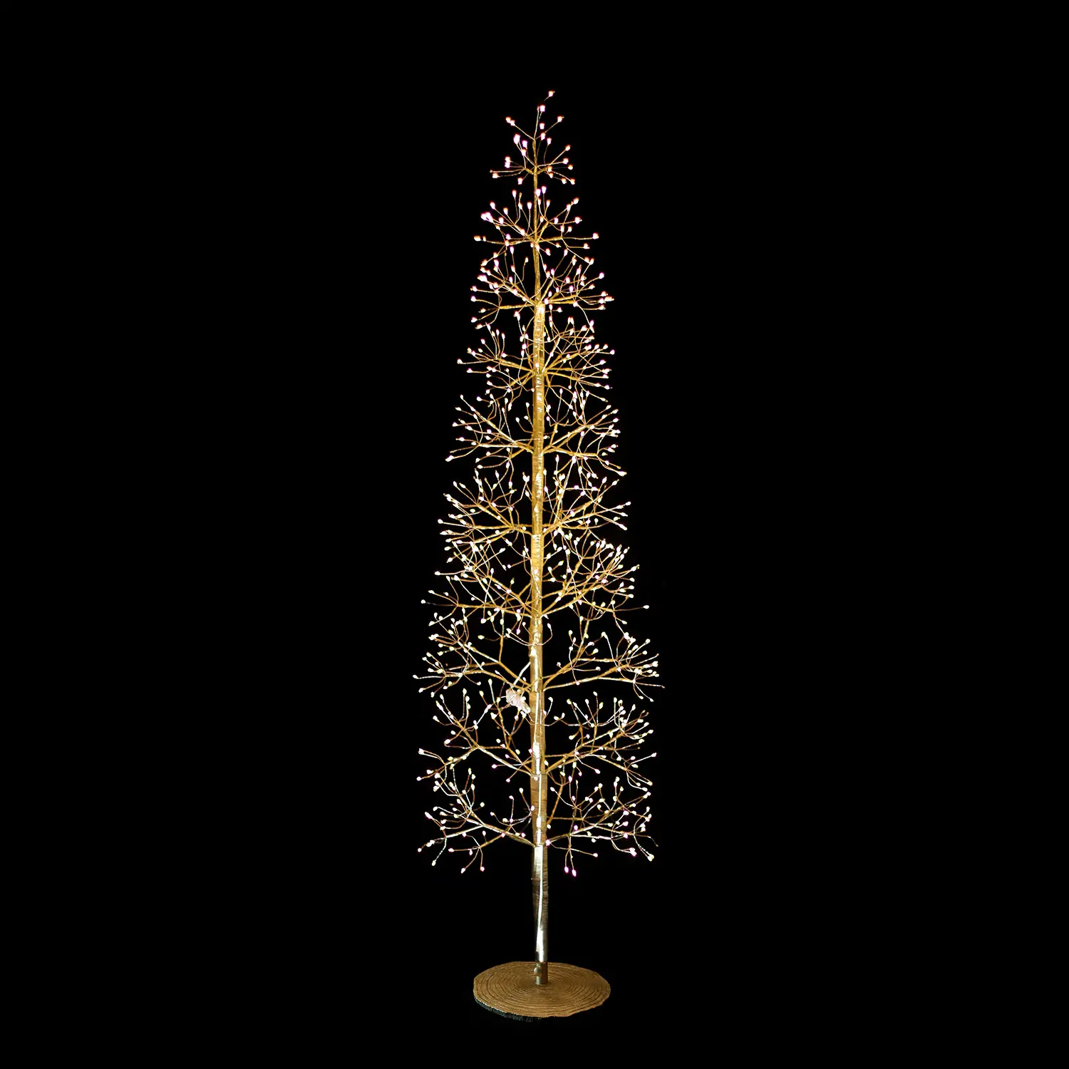 Albero di Natale Faggio Slim 708 LED, Altezza 150 cm, Finitura Oro - alberi led di design