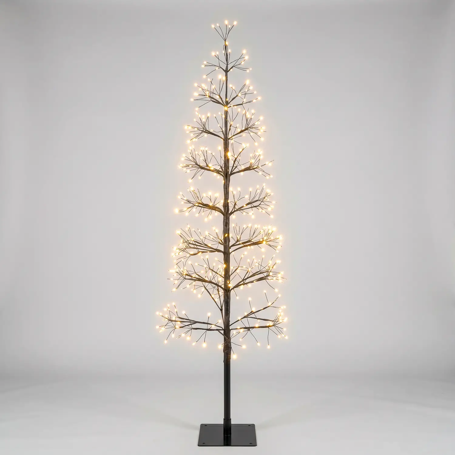 Albero di Natale Faggio Slim 438 LED, Altezza 90 cm, Finitura Nero - alberi led di design