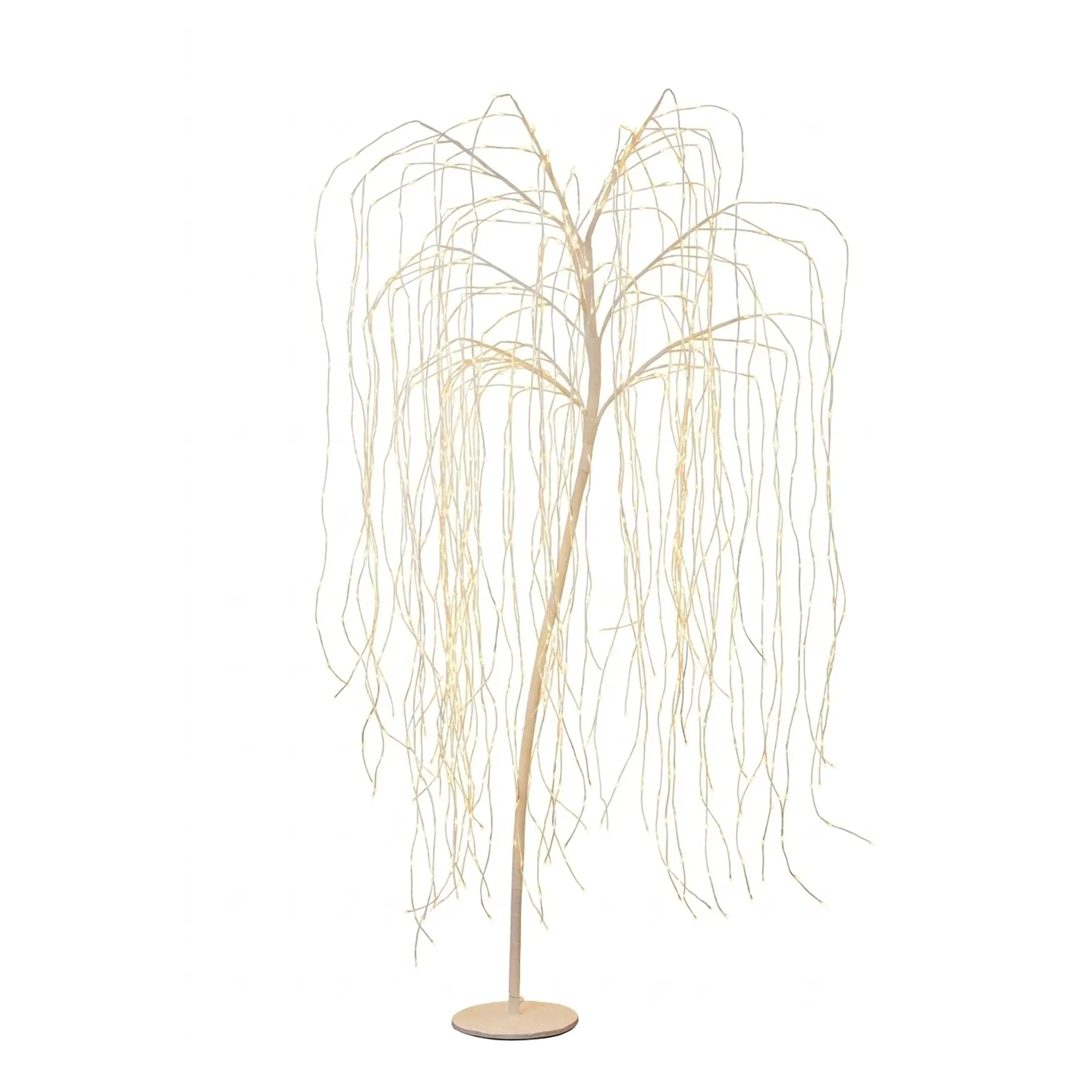 Albero Luminoso Salice Piangente 1200 Led, Altezza 210 cm, Finitura Oro per Interni ed Esterni - alberi led di design