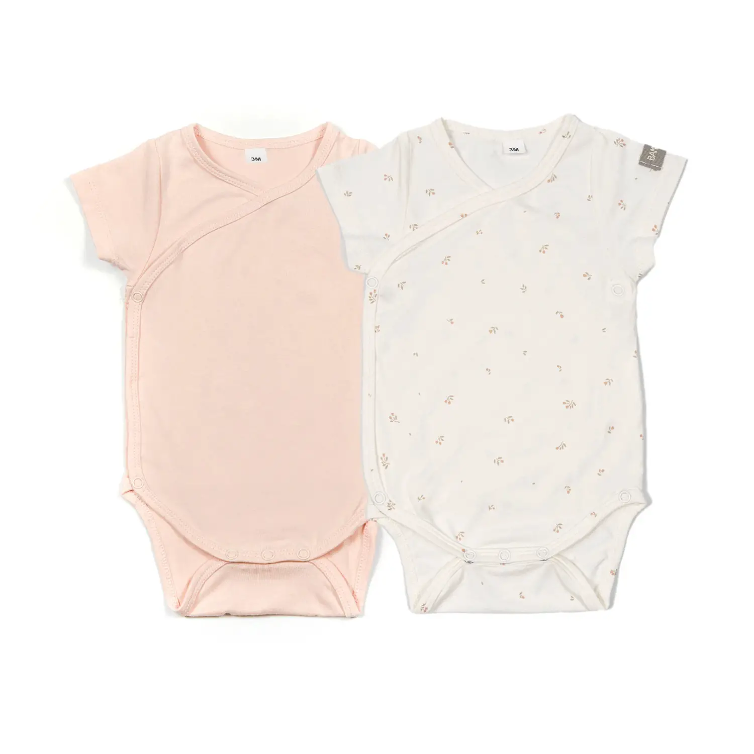 Body Maniche Corte Tulips/Rosa Mix - Taglia 0-1 Mese - 2 Pezzi Rosa e Bianco - intimo neonato