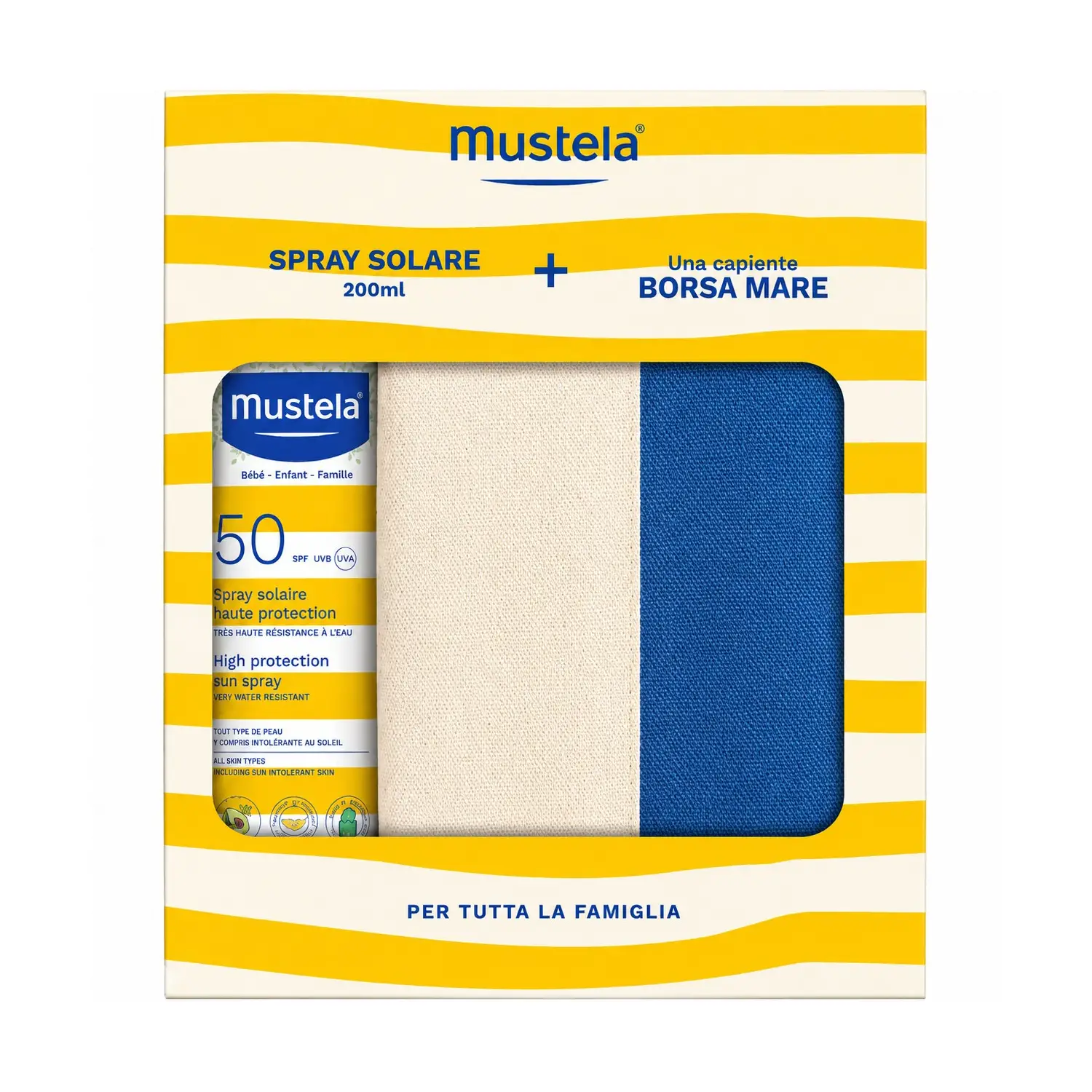 Mustela Latte Solare 200 ml + Borsa Mare - creme solari