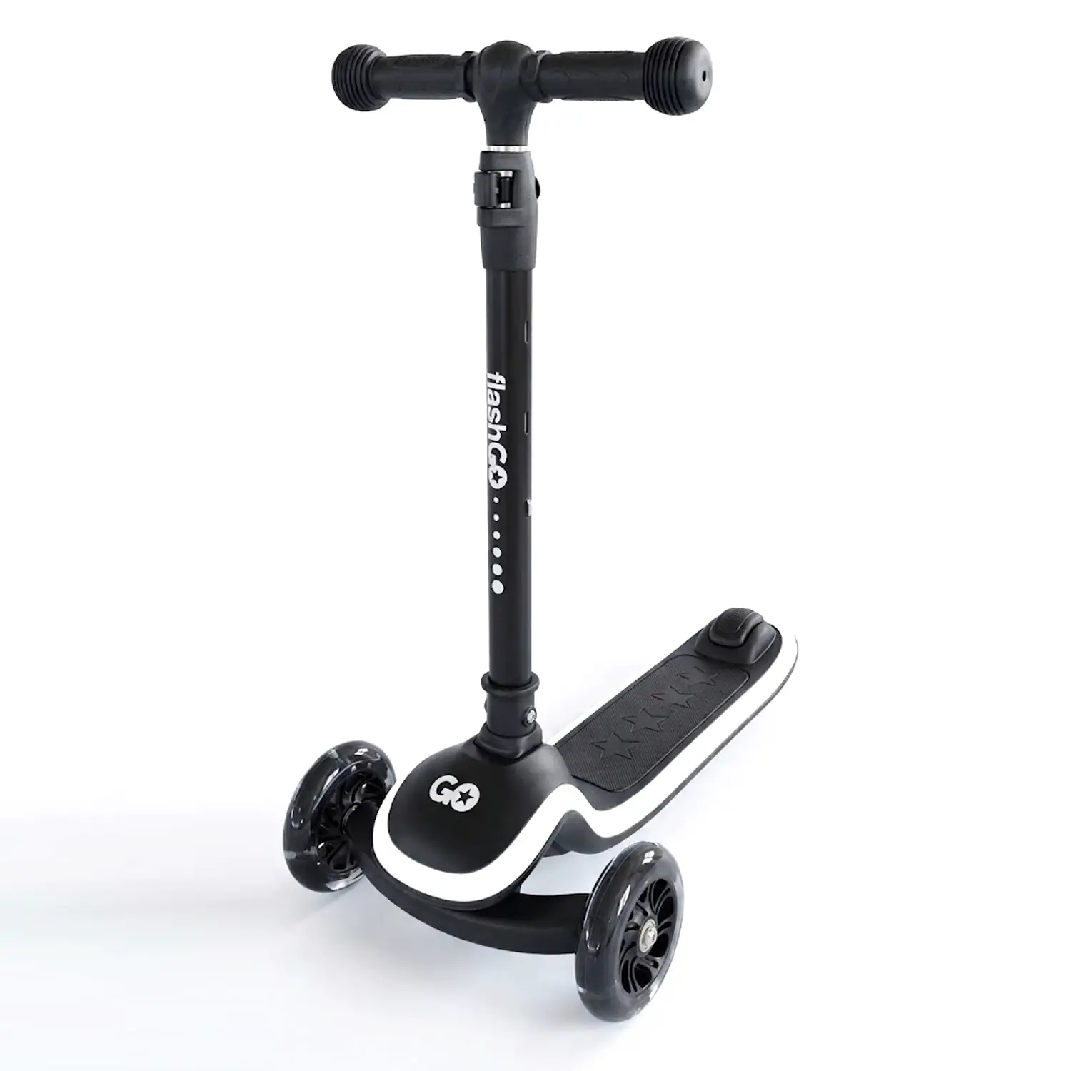 Monopattino 3 Ruote Regolabile e Pieghevole FlashGo con Luci LED per Bambini 3-5 Anni, Nero - monopattini