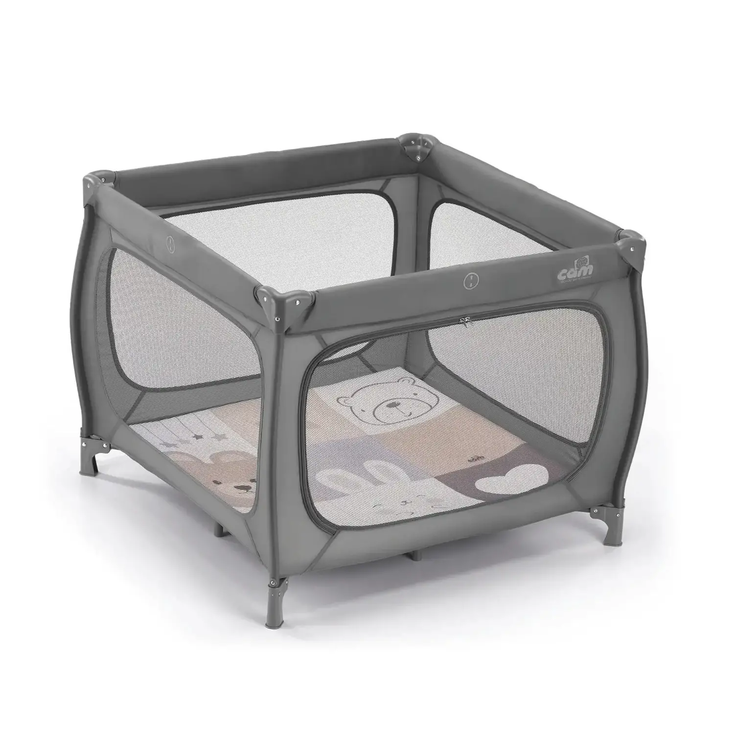 Qbox Di Cam Lettino Da Campeggio Antracite Con Tappeto 96x96x105h - box