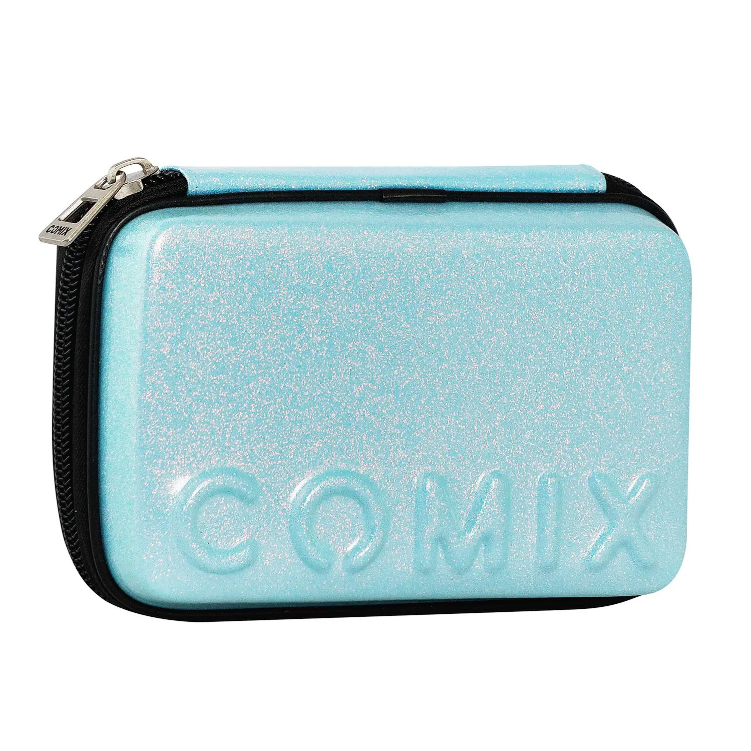 Astuccio Scuola Corredo Maxi Zip Comix Glitter Blu - astucci colori