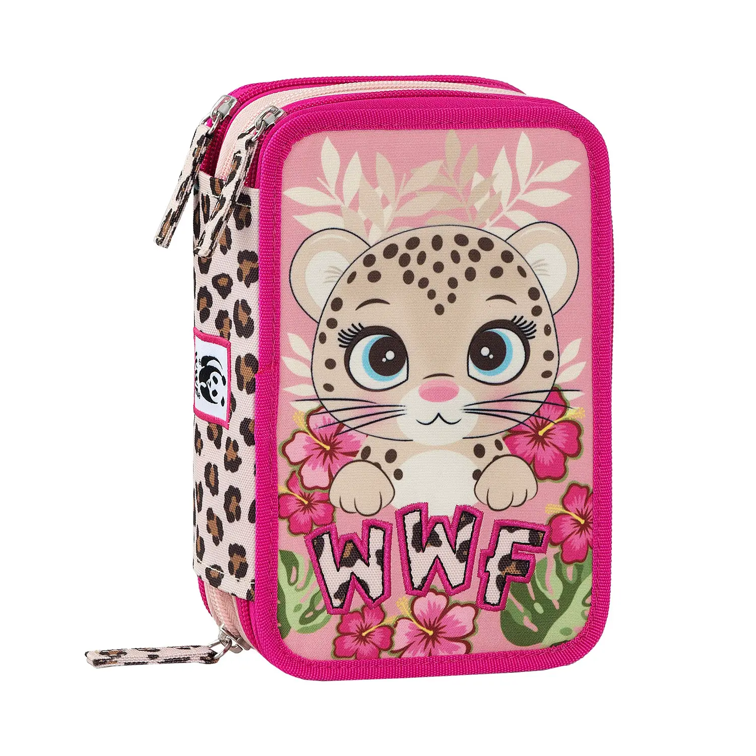 Astuccio WWF 3 Zip Corredo Completo Leopardo - astucci colori