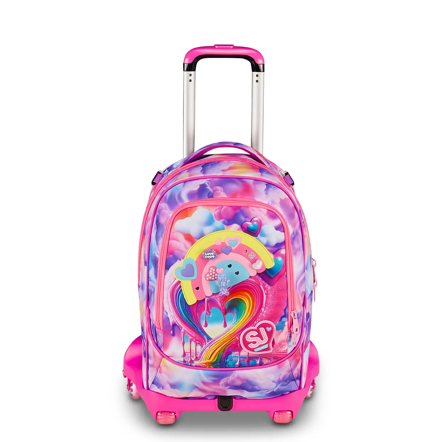 Zaino Scuola Trolley SJ Gang Joyful Pins Girl 8 Ruote 34 Litri - zaini trolley
