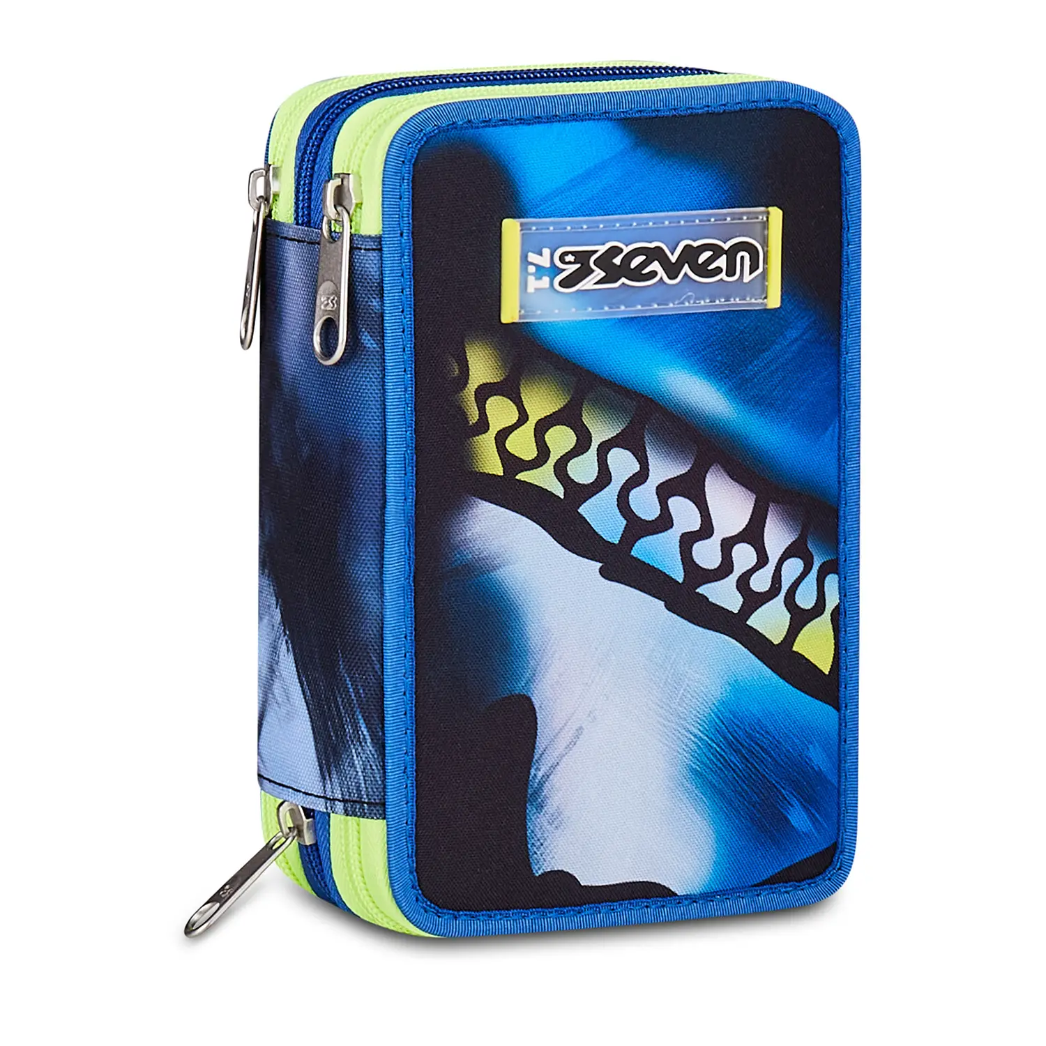 Astuccio 3 Zip Seven Blu Fusion 45pz Completo - astucci colori