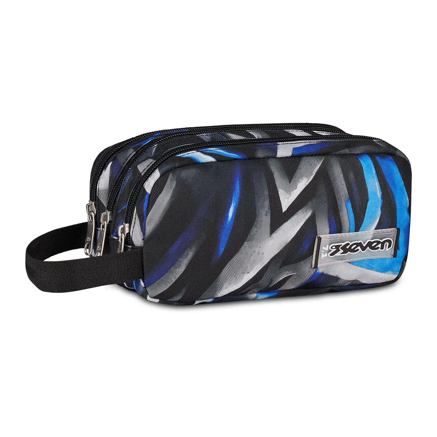 Bustina Astuccio 3 Zip Seven Freethink Boy Reflex Blue - bauletti tombolini bustine