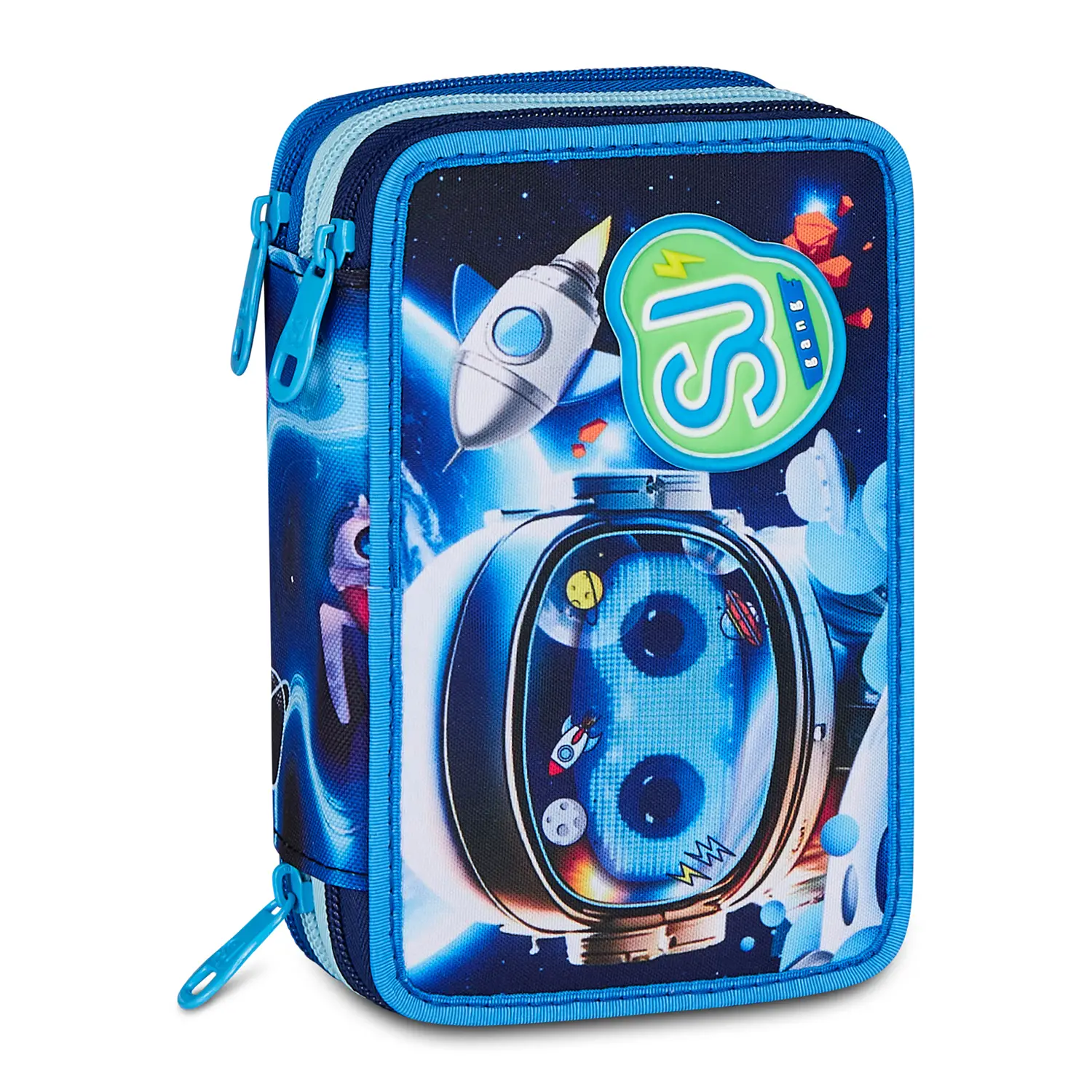 Astuccio Sj Gang Space Led Boy 3 Zip 45 Pezzi - astucci colori