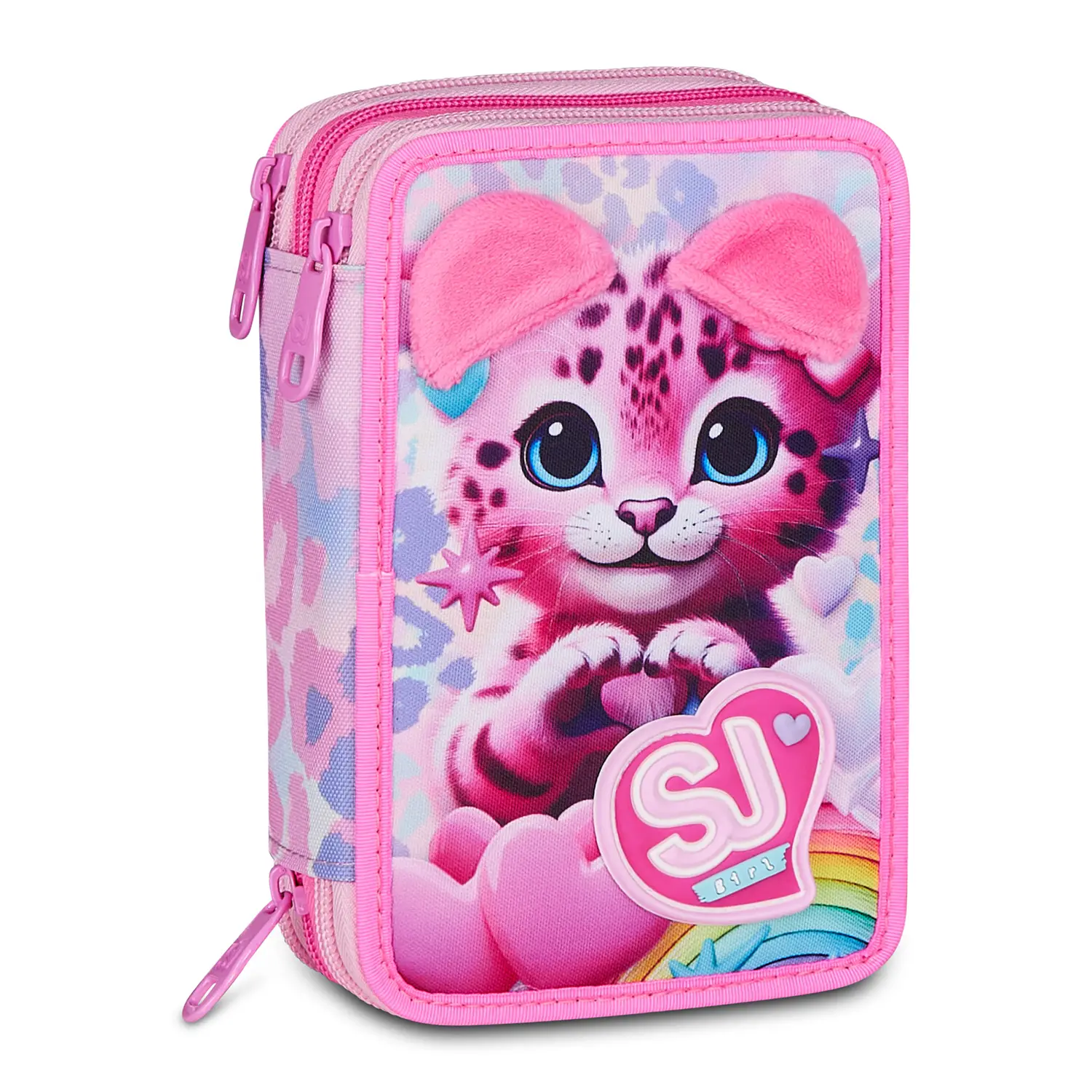 Astuccio Sj Gang Heart Buddy Girl 3 Zip 45 Pezzi - astucci colori