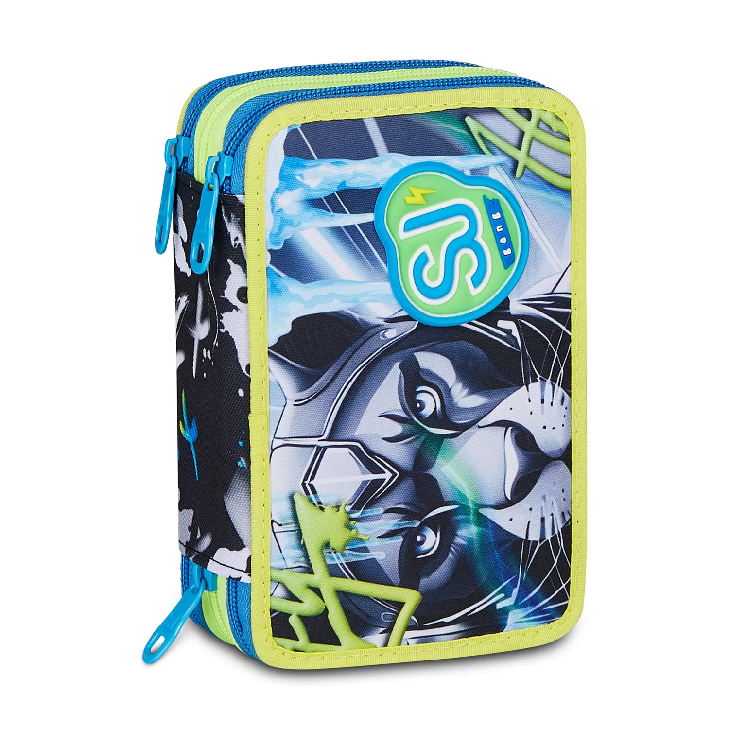 Astuccio 3 Zip Sj Gang Glace Panther Boy 45 Pezzi - astucci colori
