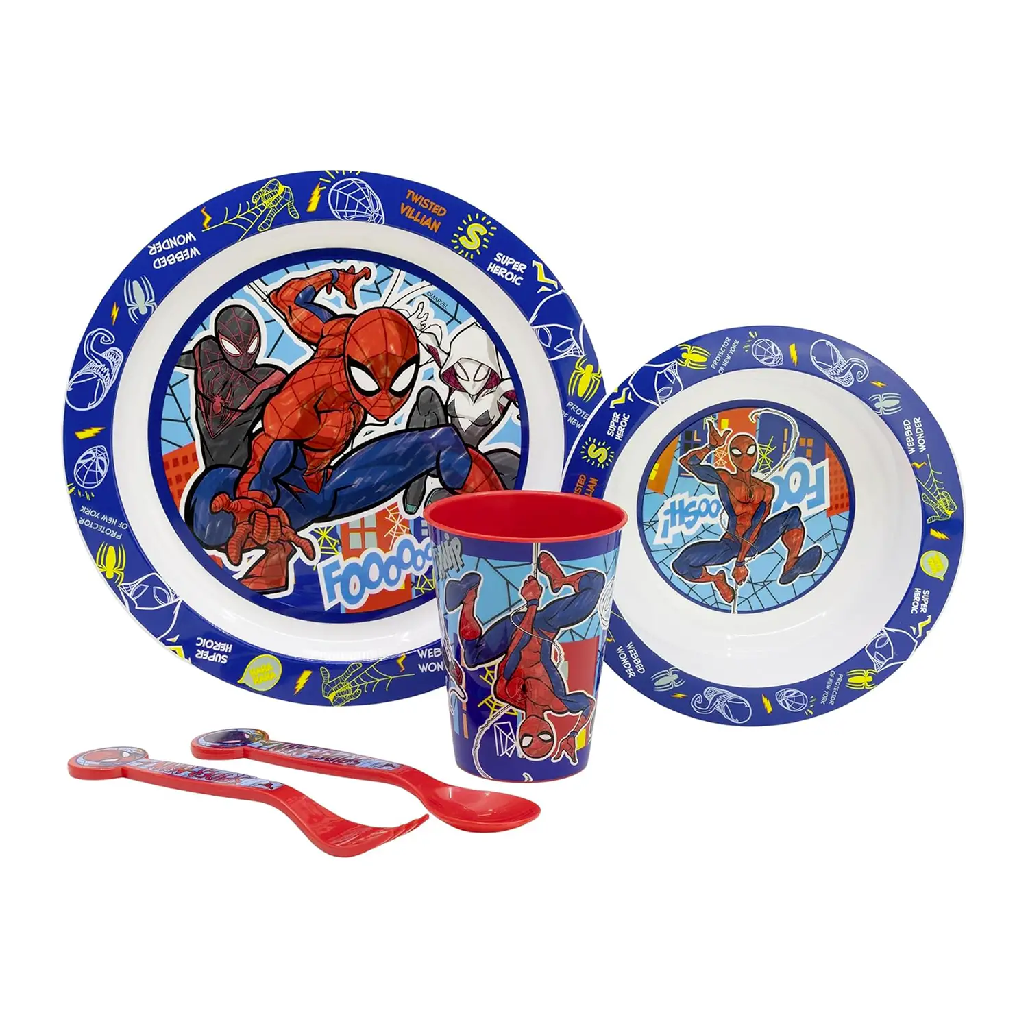 Spiderman Set 5 Pezzi Microonde - articoli da tavola