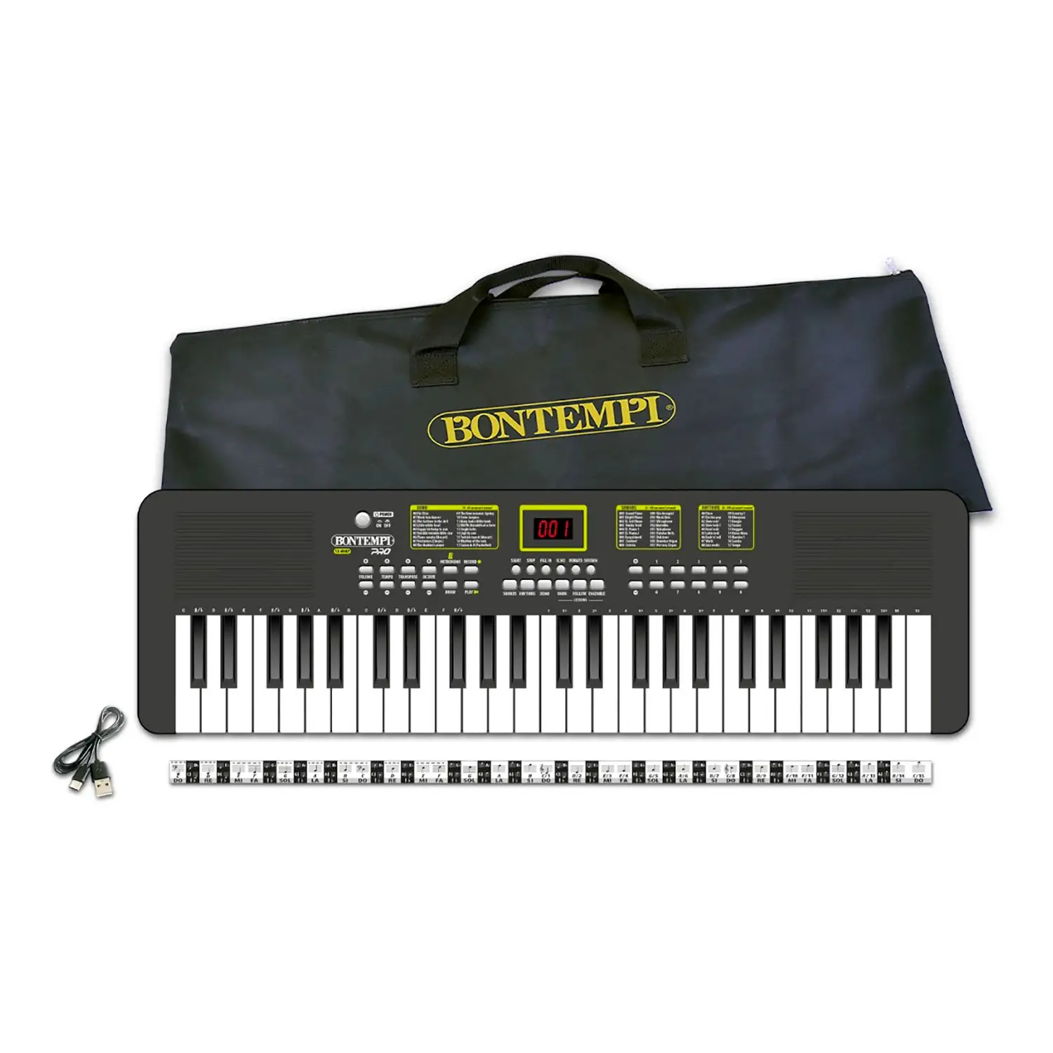 Tastiera Bontempi 49 Tasti Con Presa USB - Cm 66x19x5 - musicali