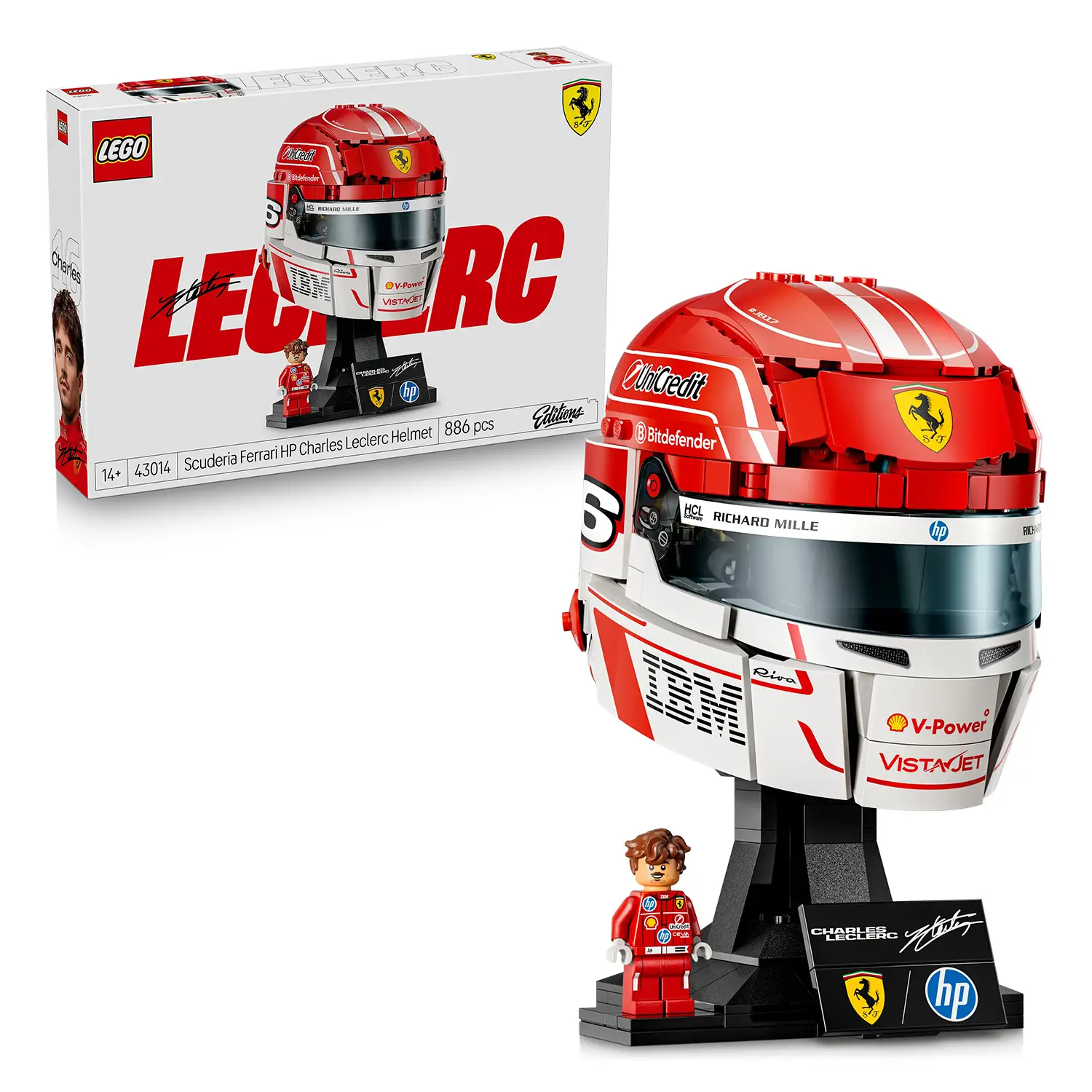 Lego Editions Casco di Charles Leclerc Scuderia Ferrari Hp 43014 - lego