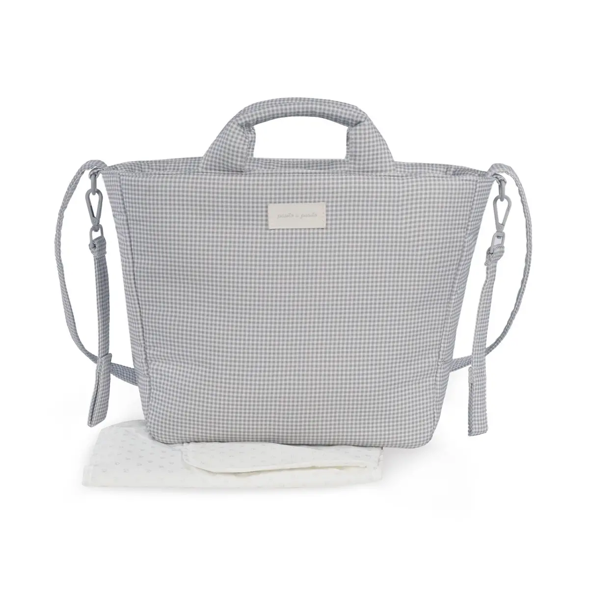 Borsa Fasciatoio Little Bloom Vichy Grigio Pasito a Pasito - borse e zaini