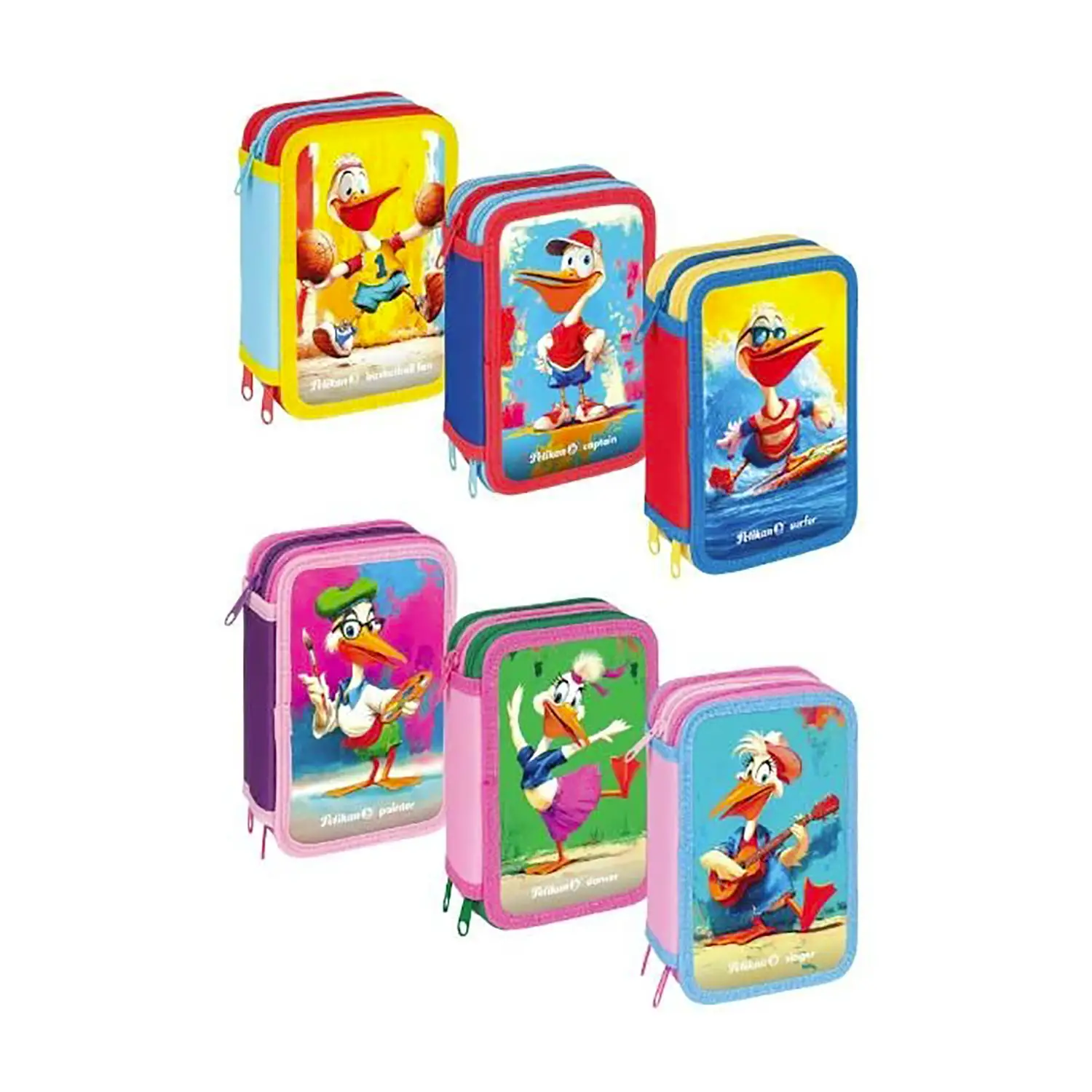 Astuccio 3 Zip Mascotte - astucci colori