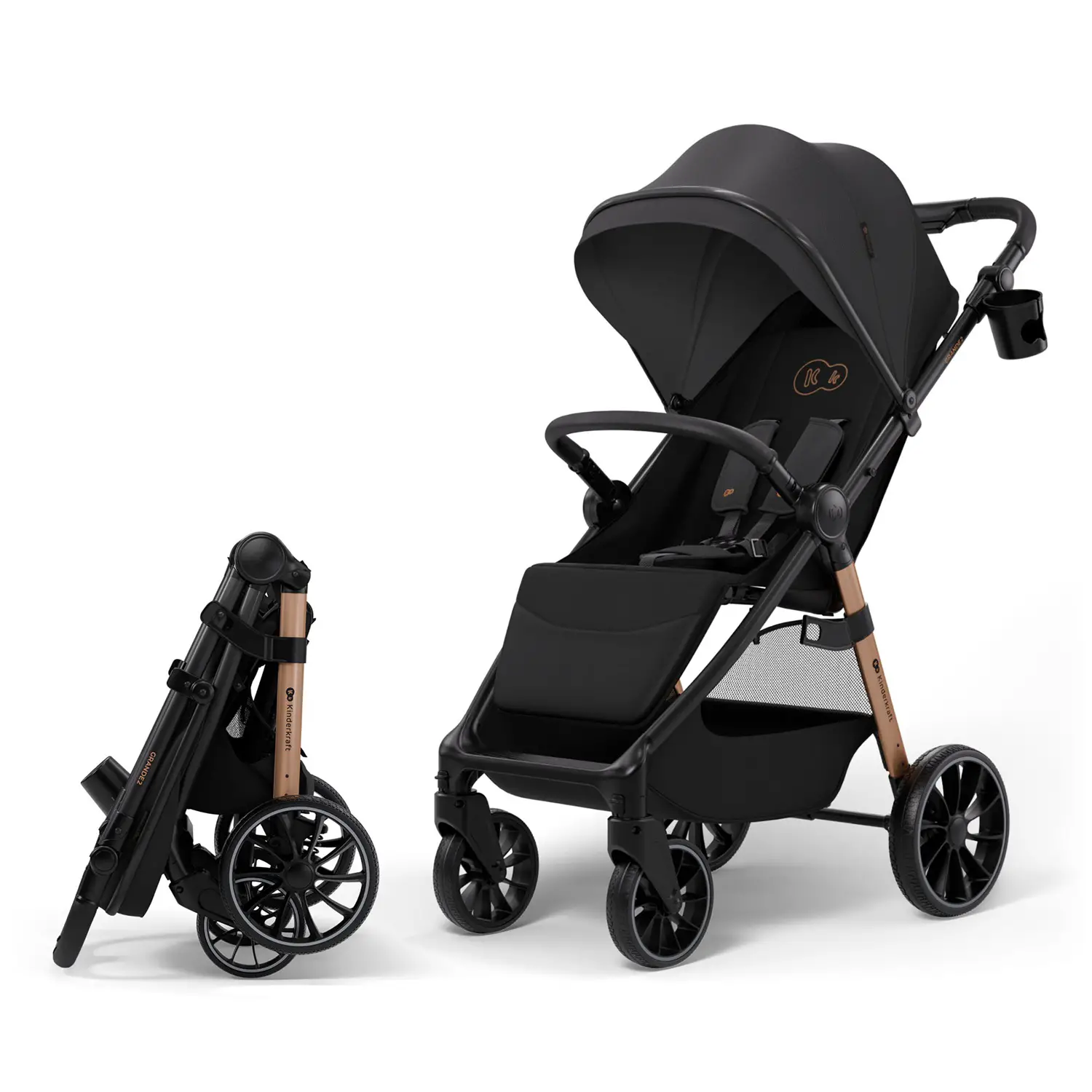 Passeggino Kinderkraft Grande 2 Black Compatto 22kg - passeggini
