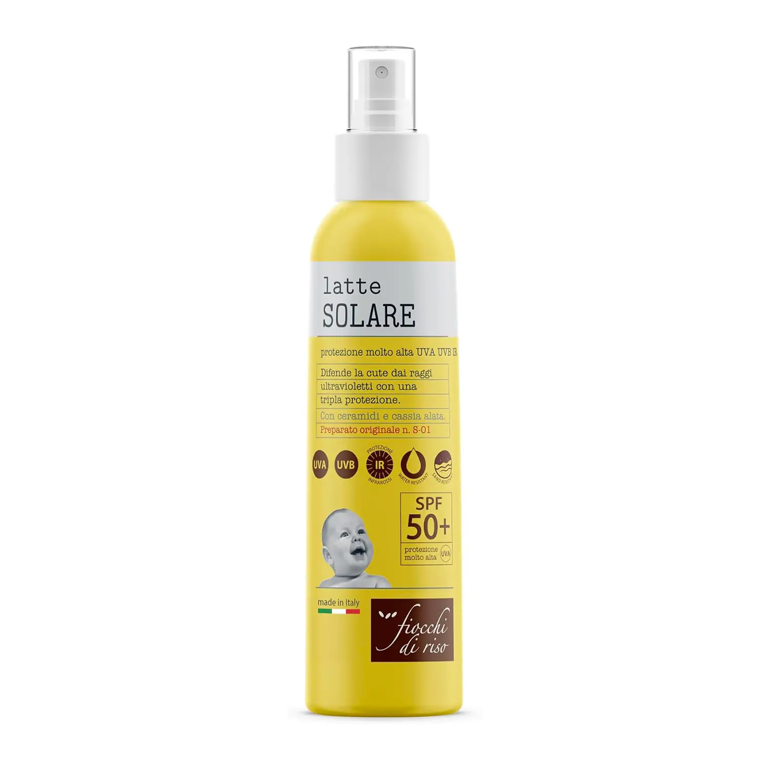 Latte Solare Fiocchi di Riso 50+ 140ml - Protezione Alta - creme solari