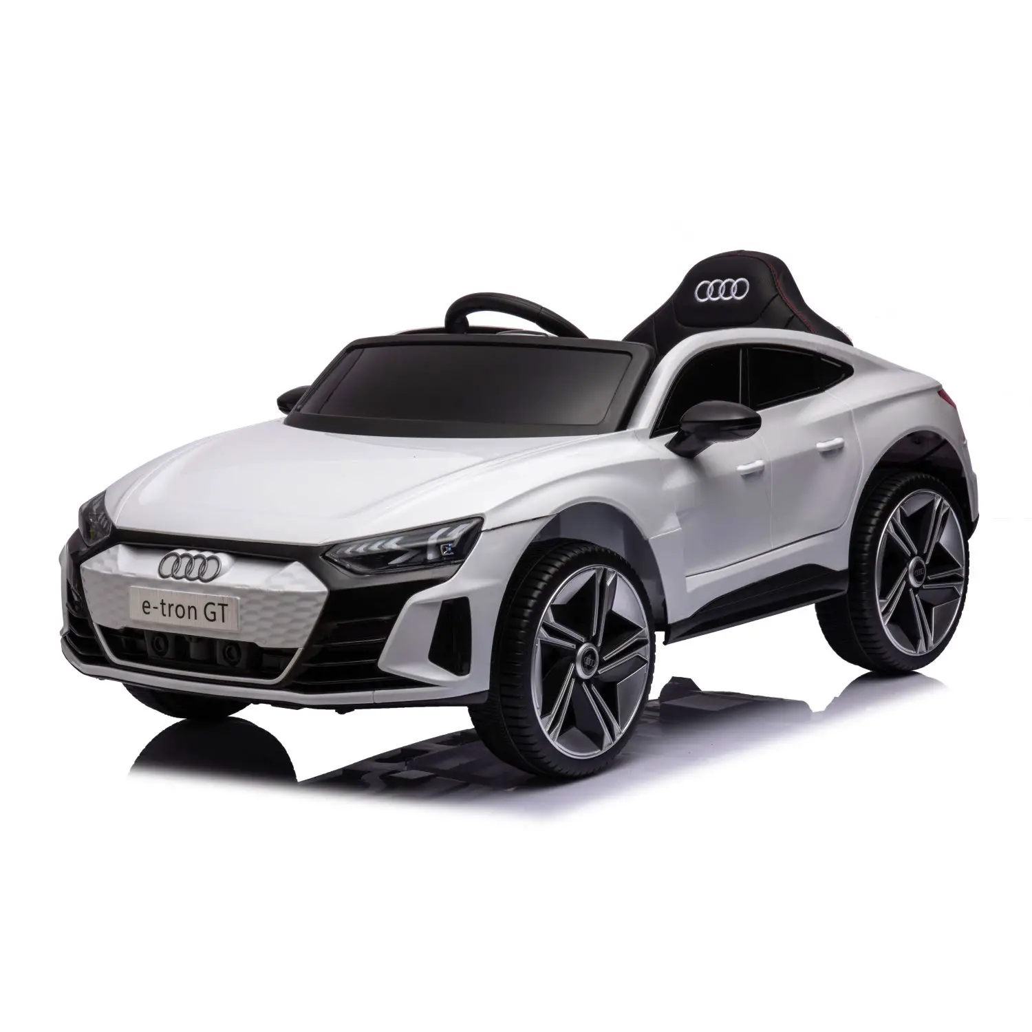 Audi E-tron GT Elettrica 12V - Batteria Litio, Doppio Motore e Bluetooth - Bianca - auto