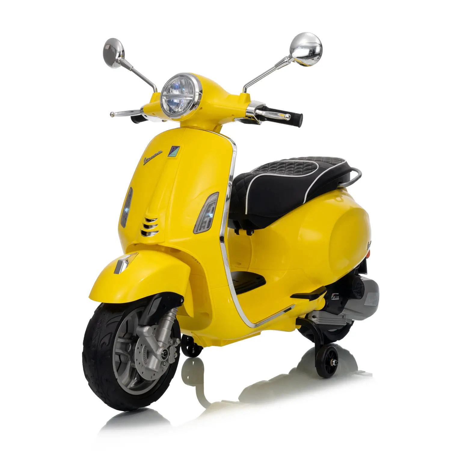Vespa Piaggio Elettrica 8V - Batteria al Litio, Bluetooth e Luci LED - Giallo - auto