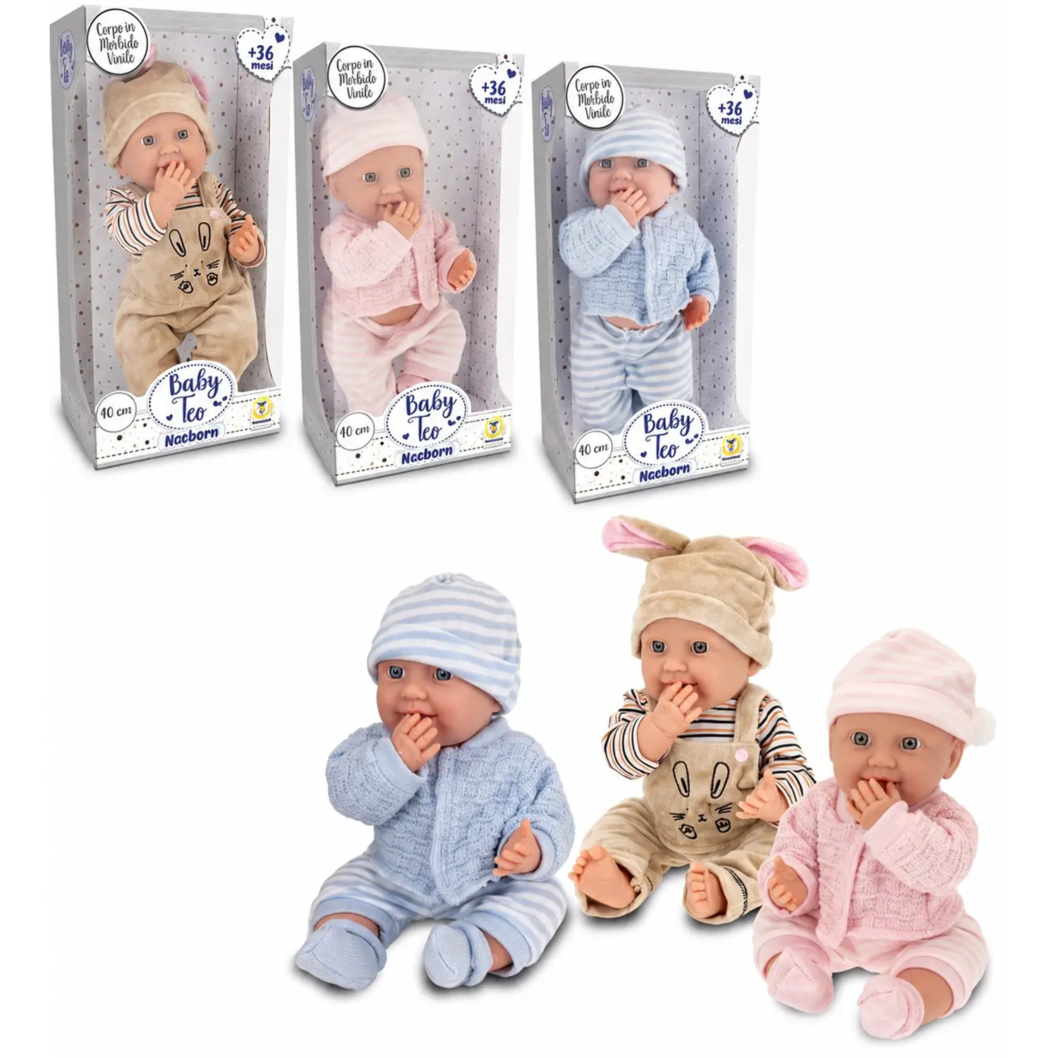 Baby Teo - Neoborn Neonato 40 Cm - Bambole e accessori