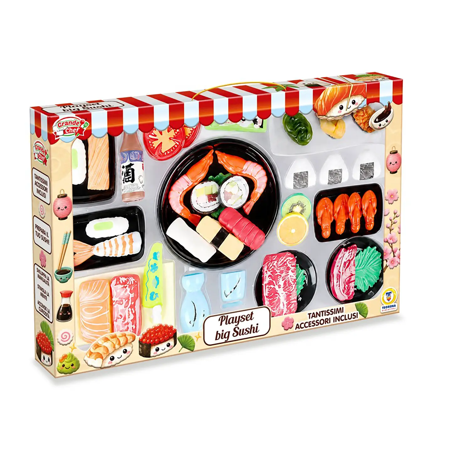 Grande Chef - Playset Grande Sushi - Alimenti, mercatini, stoviglie