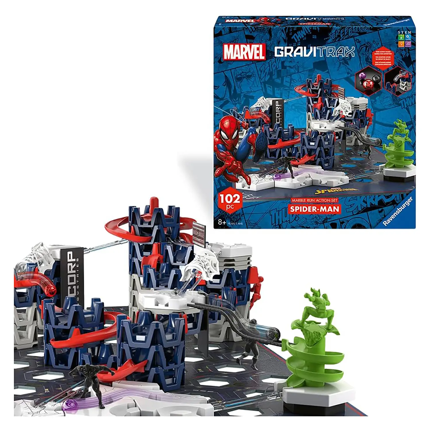 Ravensburger GraviTrax Spider-Man Action Set M, Pista Biglie 102 Pz 8+ - Giochi di Abilità
