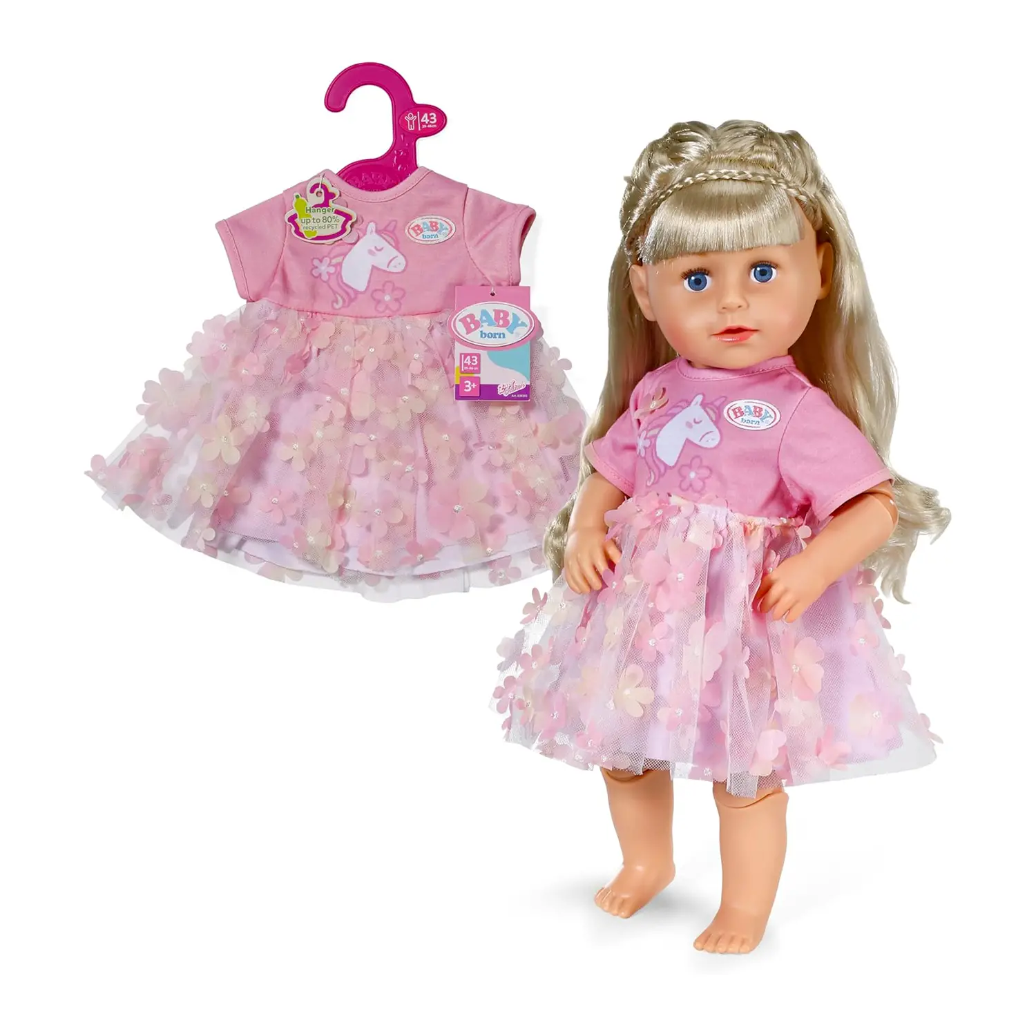 Baby Born Vestito Floreale Con Unicorno Per Bambola 43 Cm - Bambole e accessori