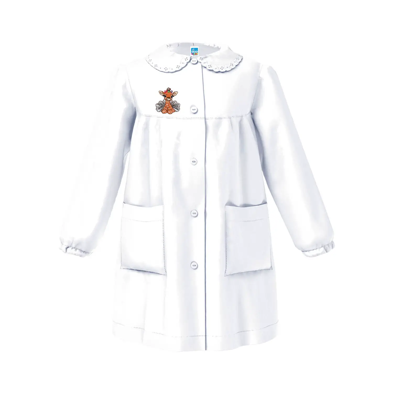 Grembiule Bambina Asilo Giraffa Bianco 4 Anni - grembiuli scolastici