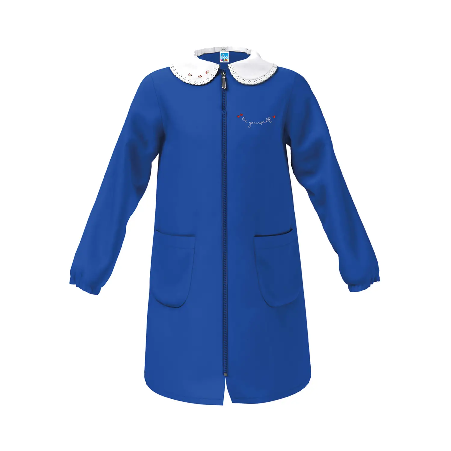 Grembiule Bambina Scuola Zip Be yourself Blu 9 Anni - grembiuli scolastici