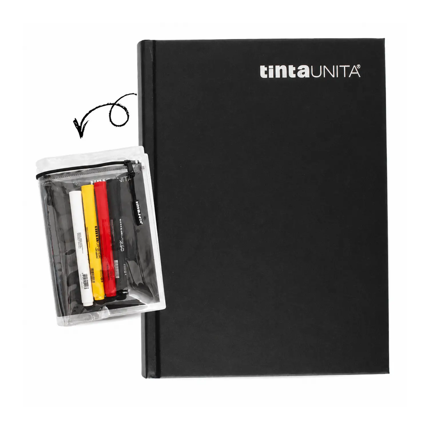 Tinta Unita Diario 16 Mesi Con Cover E Accessori Nero - diari