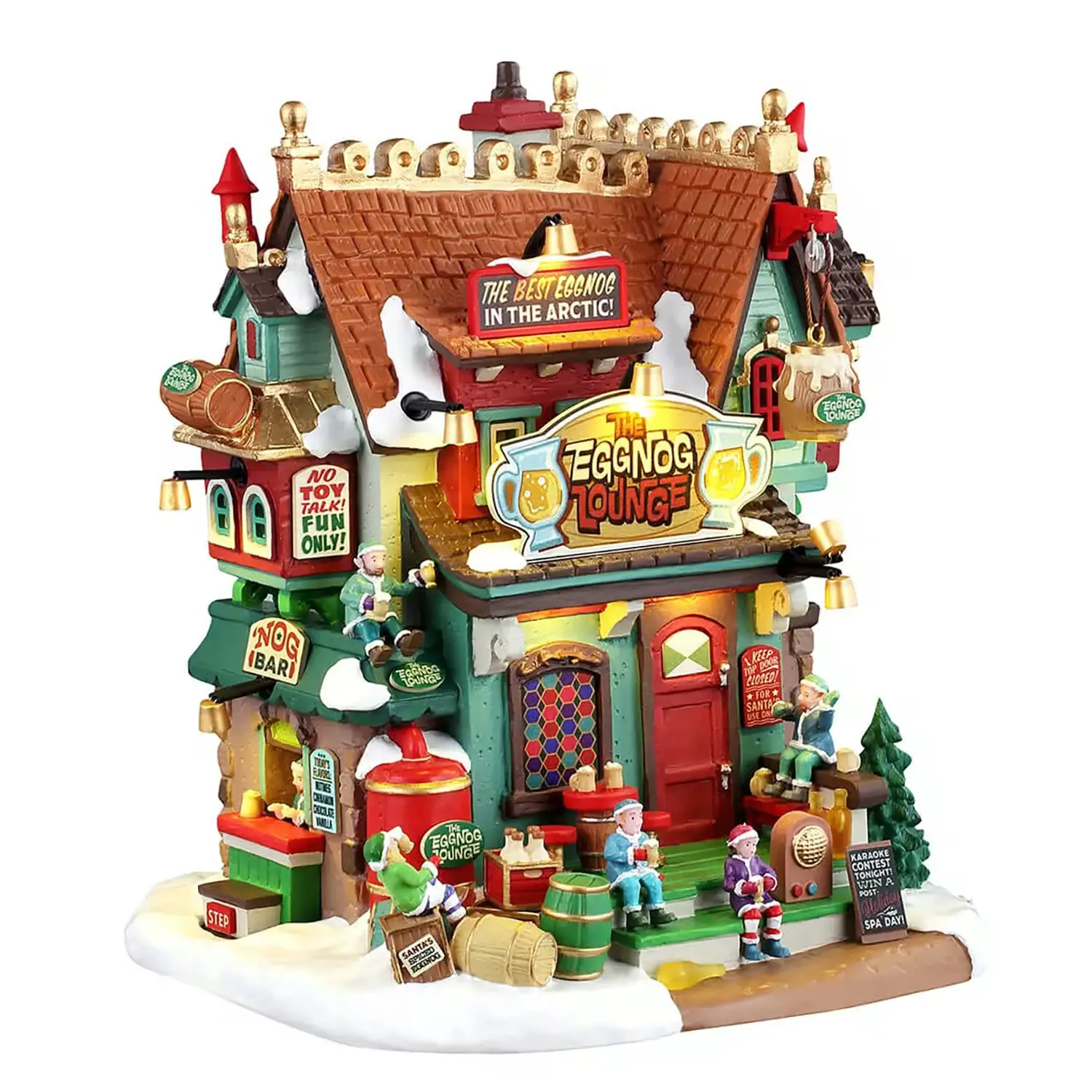 Lemax The Eggnog Lounge 65567 – Locale degli Elfi Luminoso Santa’s Wonderland - scene e villaggi