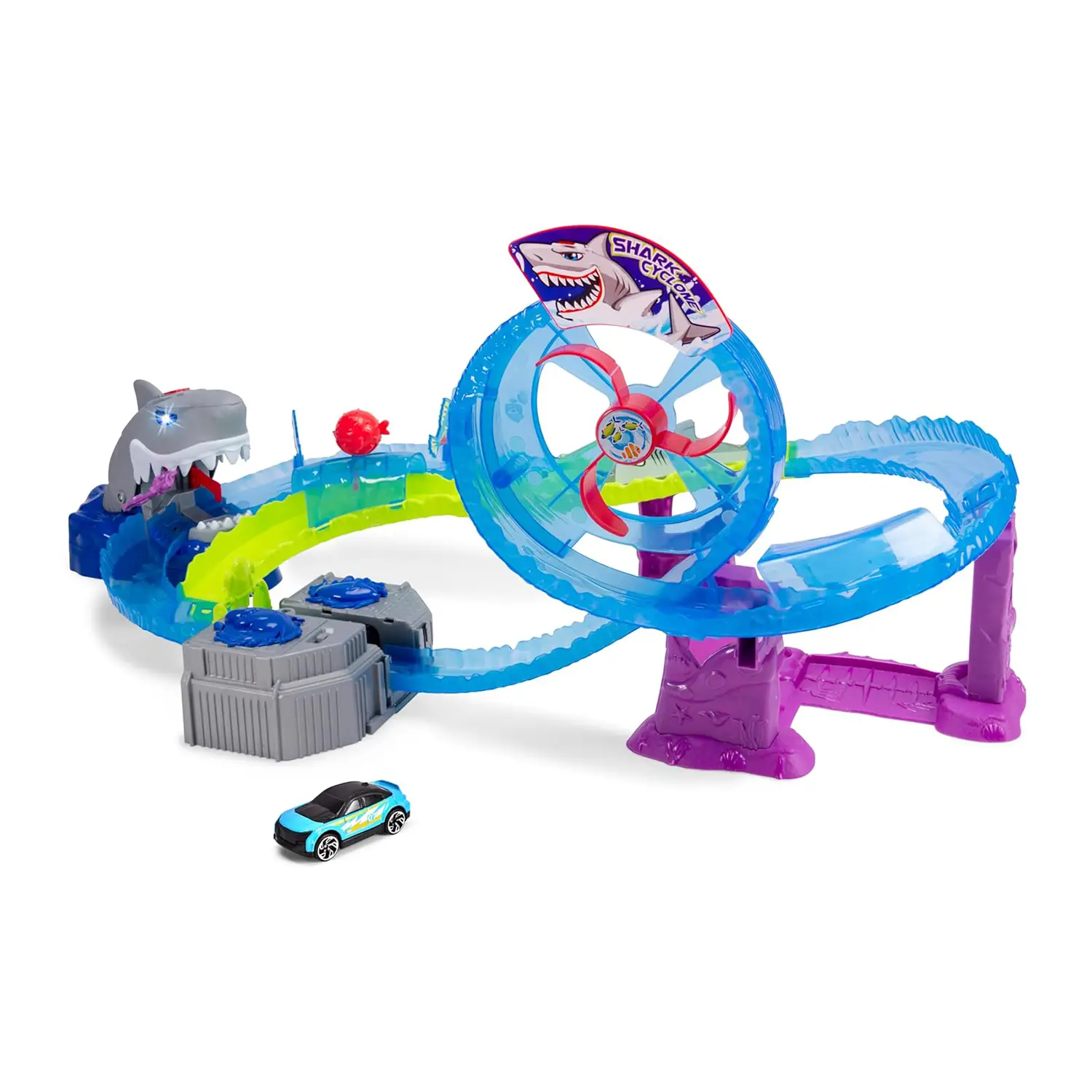 Dickie Toys White Shark Pista Auto con Luci e Suoni - play set