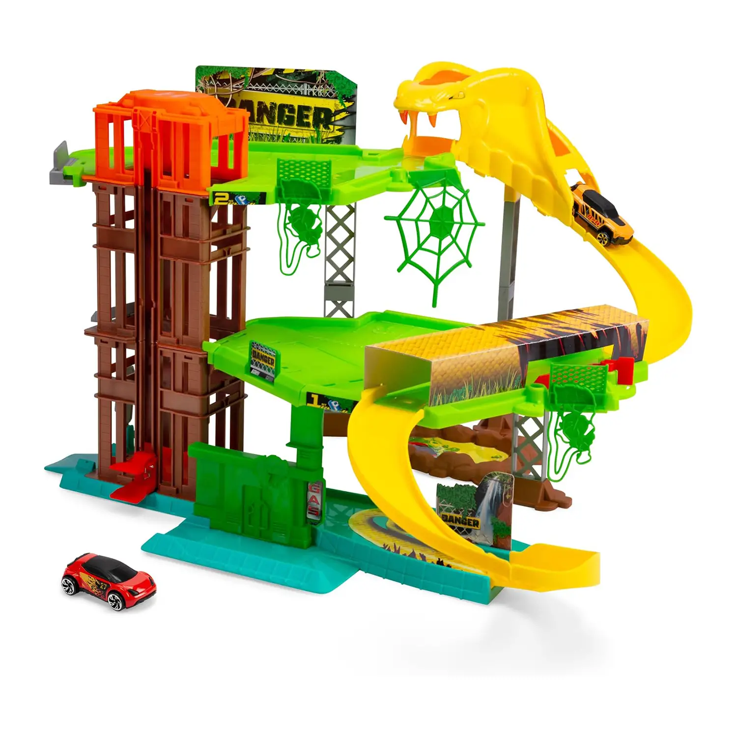 Dickie Toys Jungle Garage 3 Livelli - Garage Giocattolo per Auto - play set