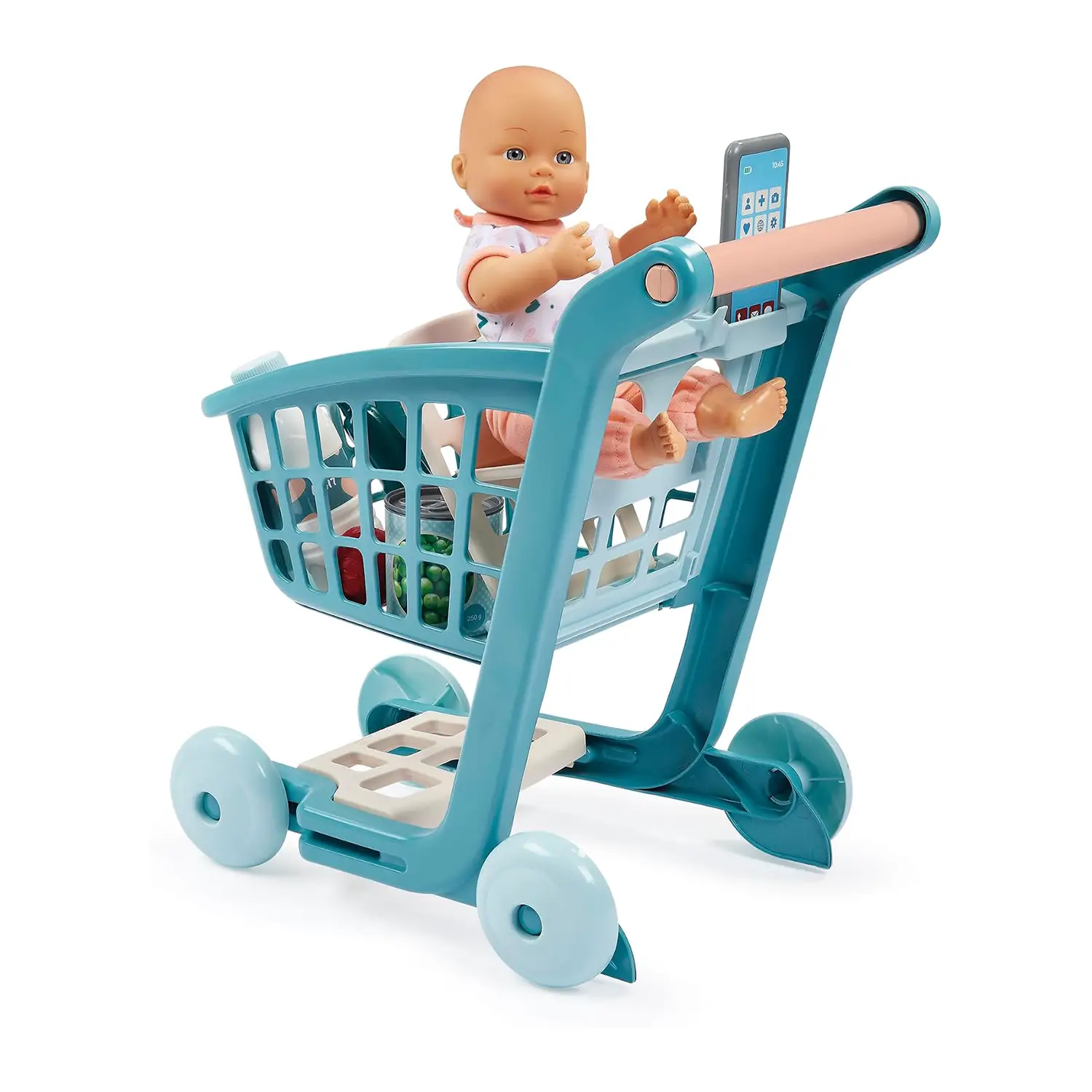 Carrello Spesa Giocattolo con Bambola Ecoiffier - Alimenti, mercatini, stoviglie