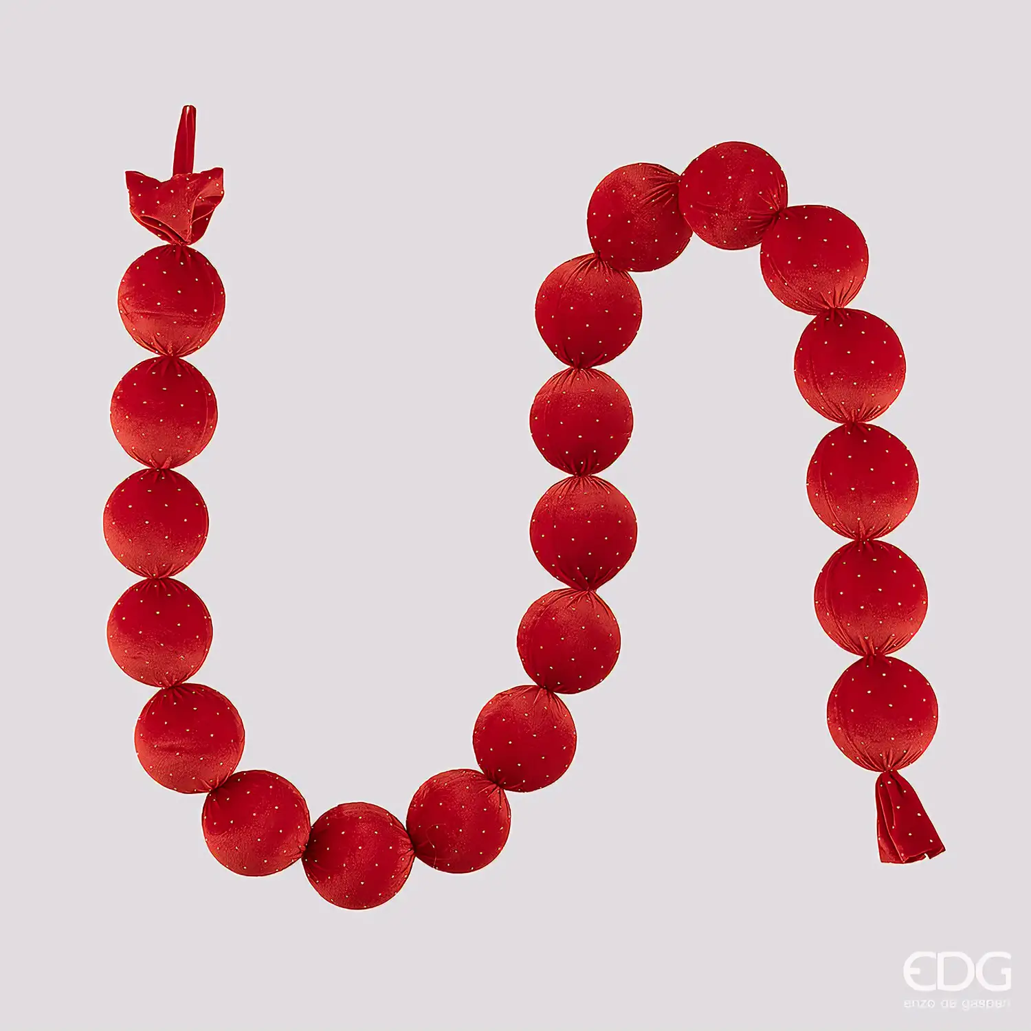 EDG Festone 20 Palle Rosse 180 cm Ø8 cm - addobbi albero