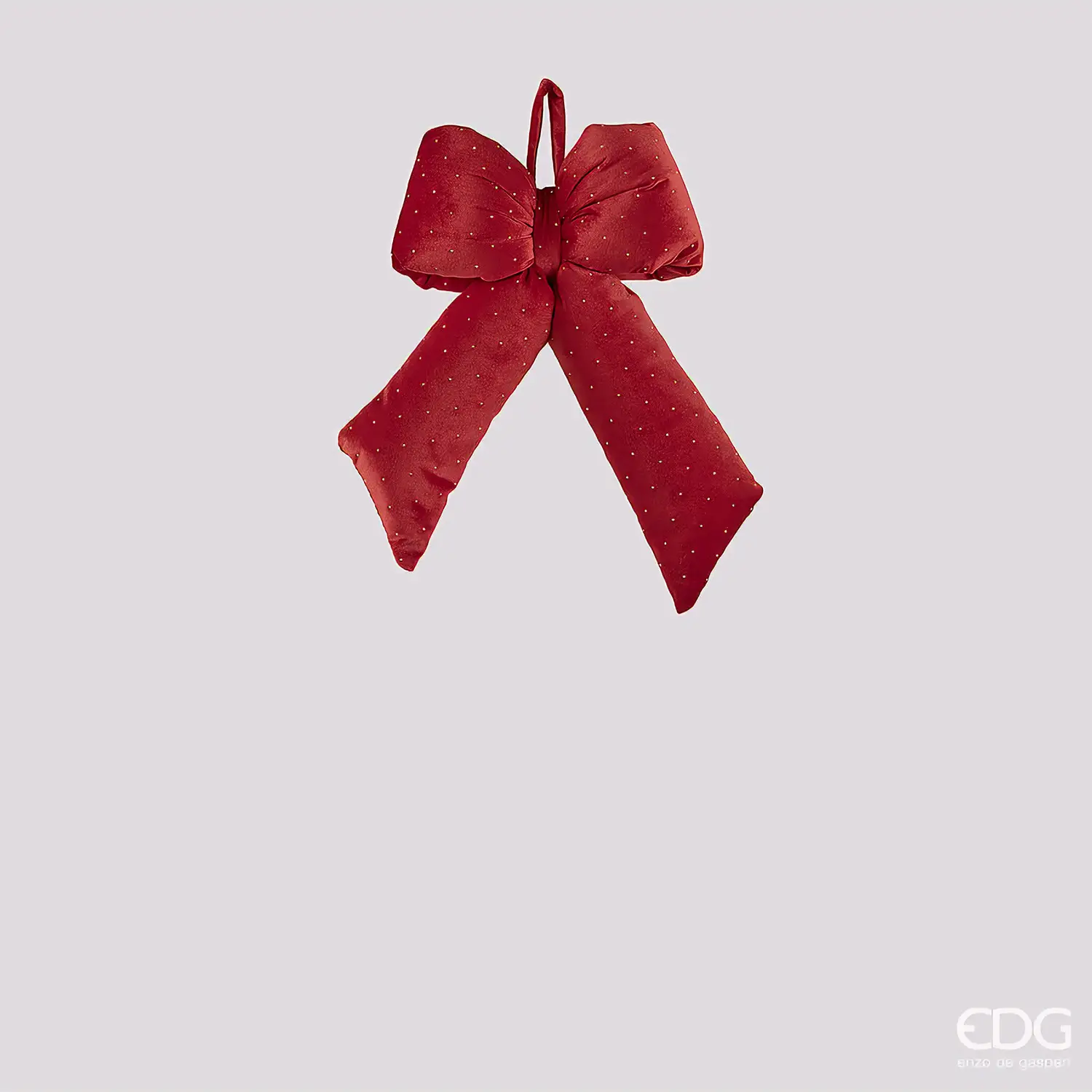 EDG Fiocco Velluto Rosso Glitter Natale 30x20 cm - addobbi albero