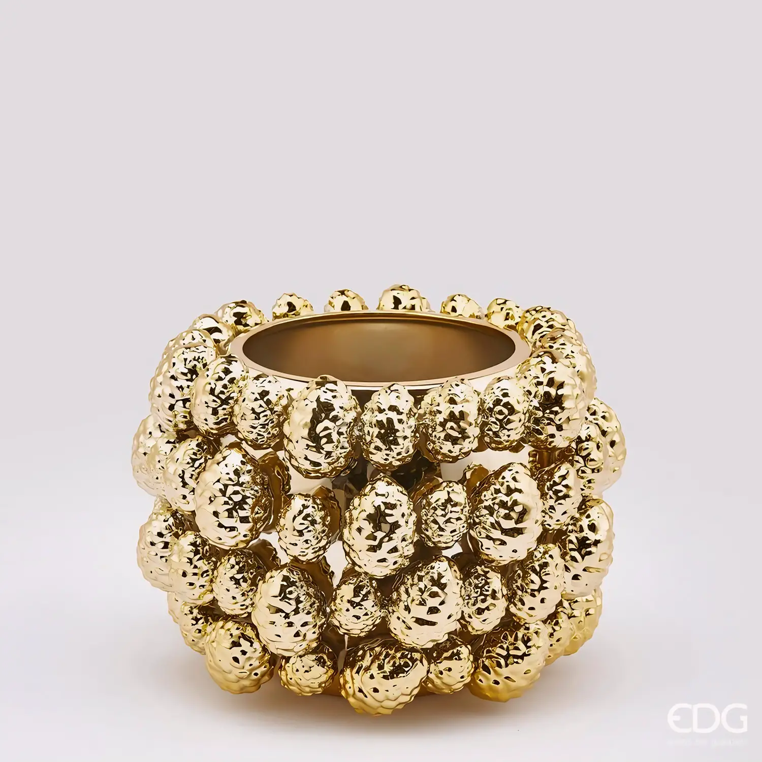 EDG Vaso Chakra Pigne Oro in Ceramica H18 x D24 cm - addobbi casa